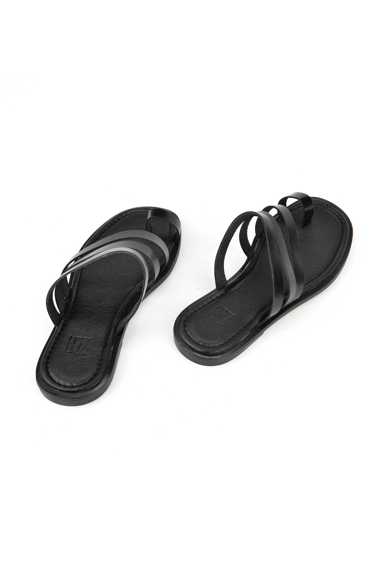 Ziya-Women's Hat Leather Slippers Black 1511010 Z1018 3
