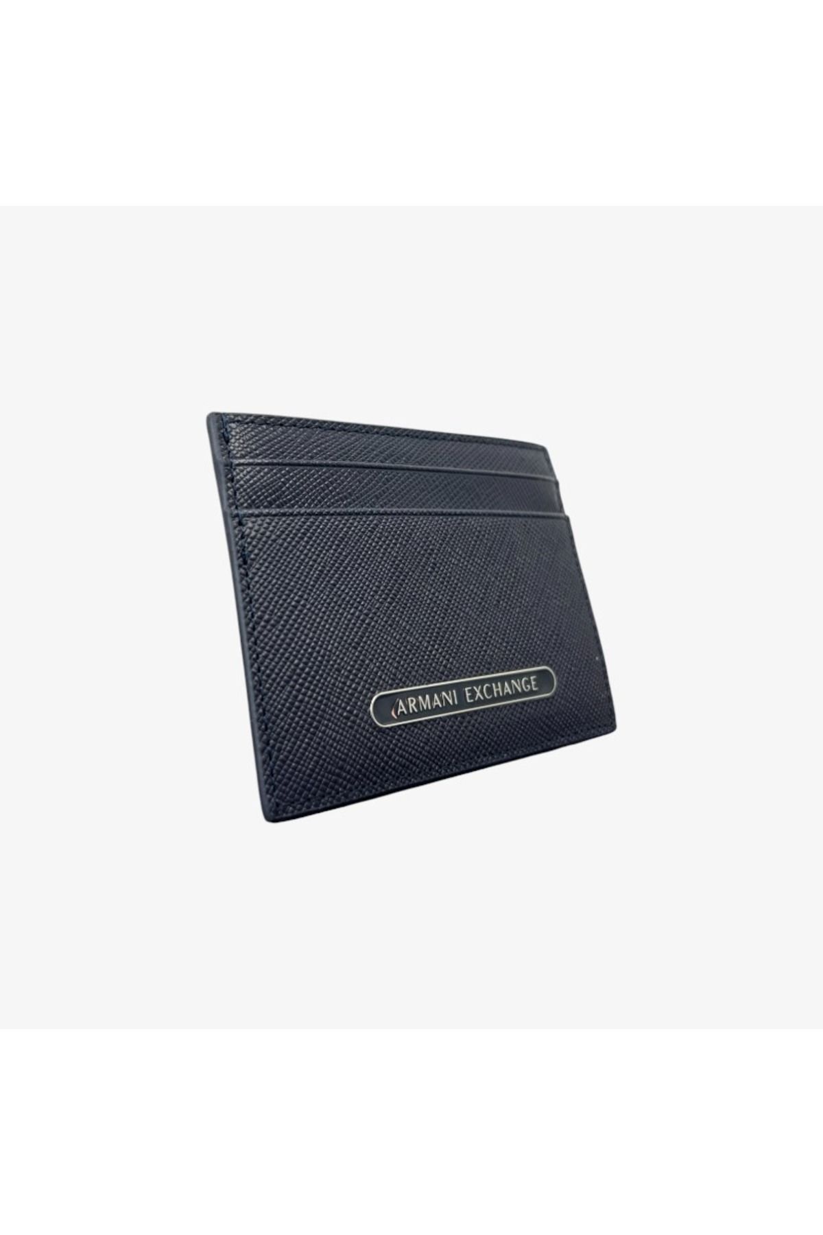 کیف پول مردانه ورود به سیستم چرمی واقعی با آبی اضافی سرمه‌ای XM000169 AF12702 UB101 Armani Exchange
