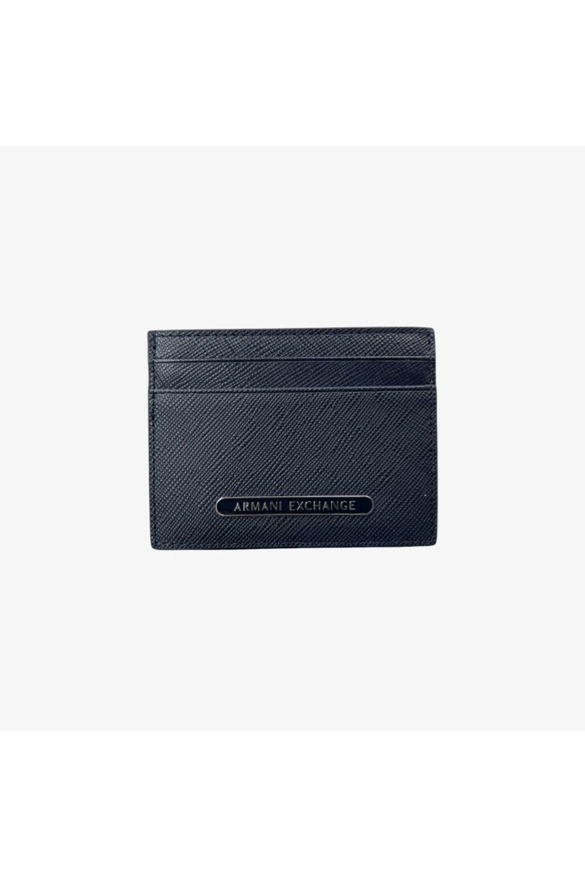 کیف پول مردانه ورود به سیستم چرمی واقعی با آبی اضافی سرمه‌ای XM000169 AF12702 UB101 Armani Exchange