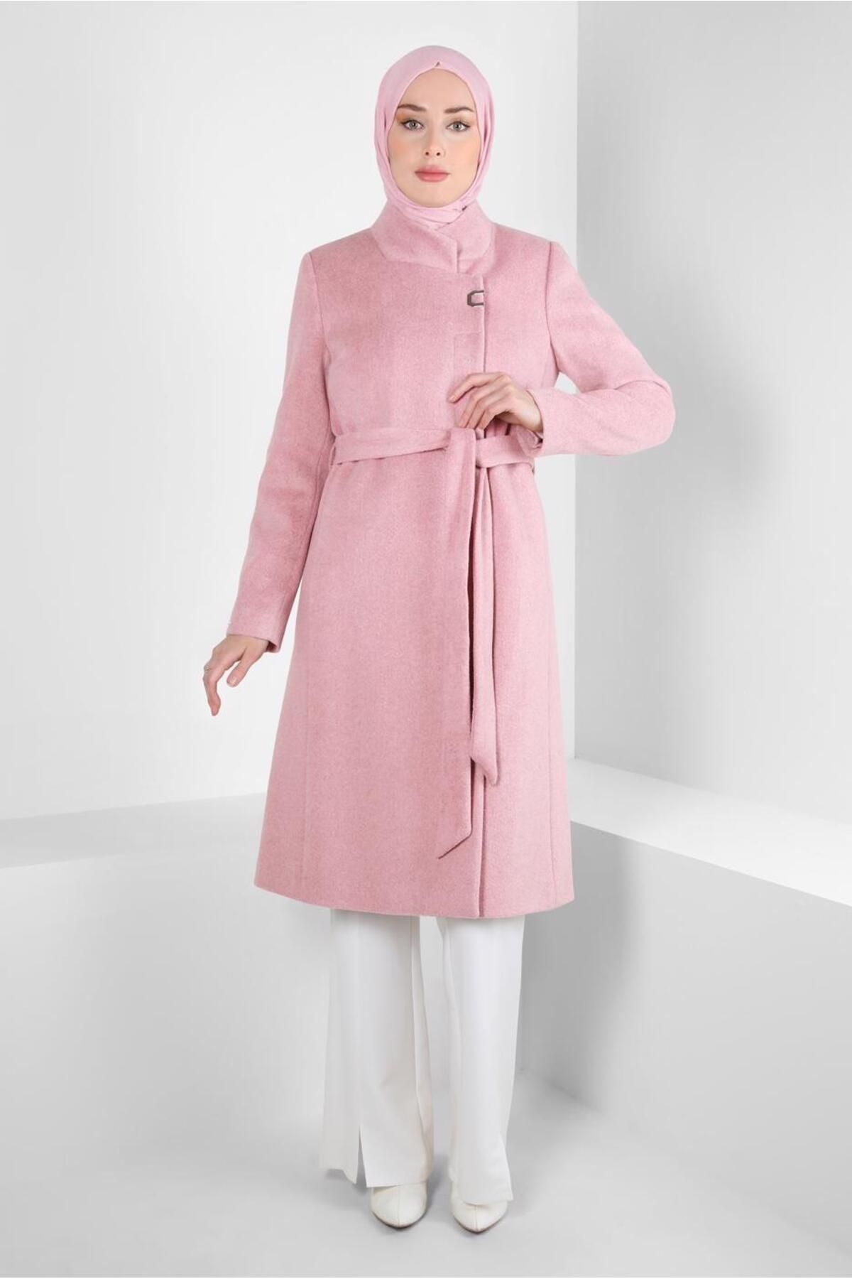 مانتو جیبی کمربند 90459 Alvina