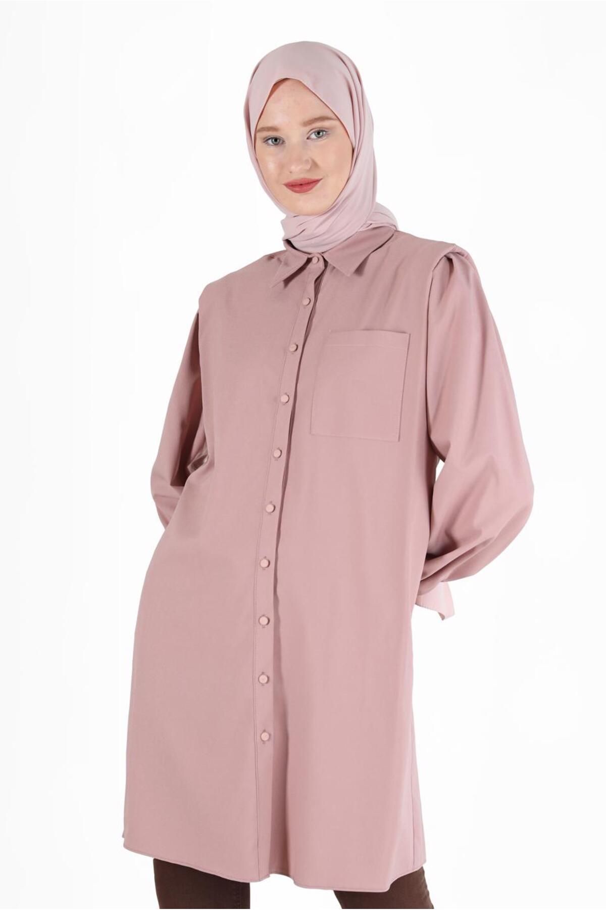 تونیک دکمه دار جیبی 42263 Alvina