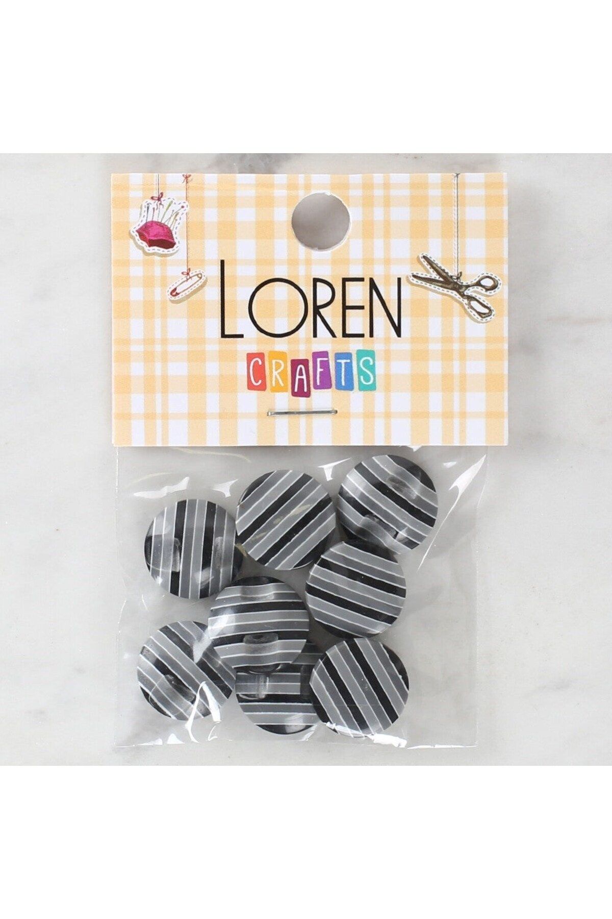 Biomak Loren Crafts 8'li Desenli Düğme - 1098