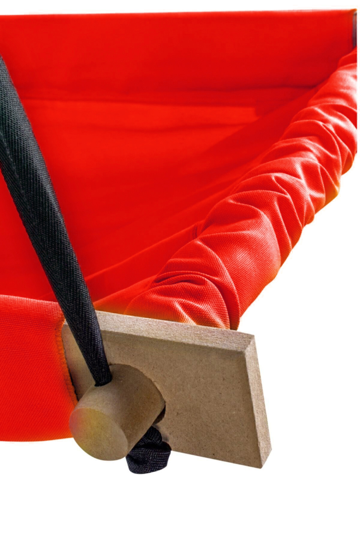 Bundeba Flow Kırmızı Hamak Beşik Ahşap Yaylı Zıpzıp Hoppala Tavana Asılan Hamak Salıncak Bebek Yatağı fotoğrafı 3 (önizleme)