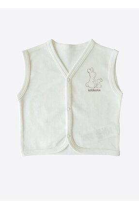 kitikate Organik New Basic Yelek Ekru