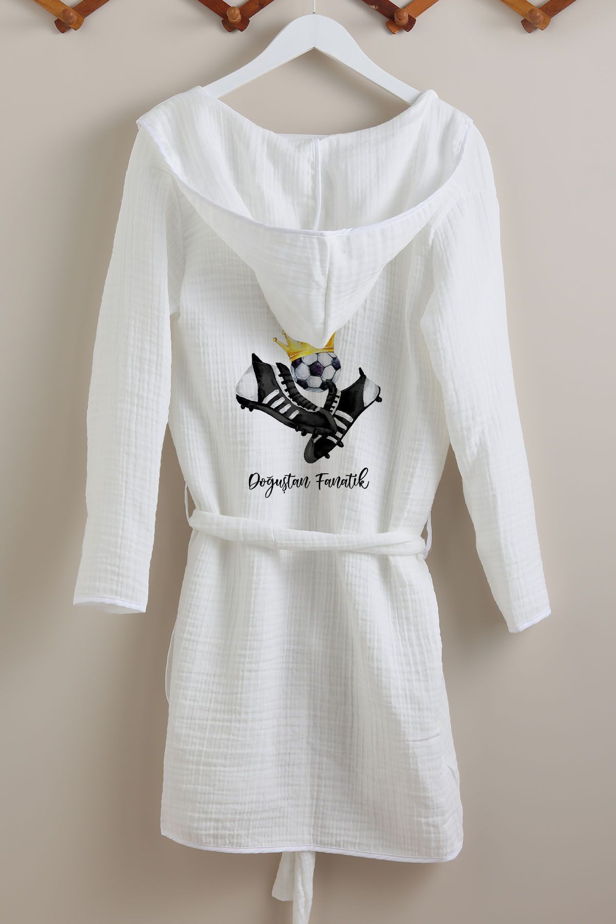 Tuğba Kuğu 4 Kat Müslin Bornoz - For Baby Serisi - Siyah Beyaz