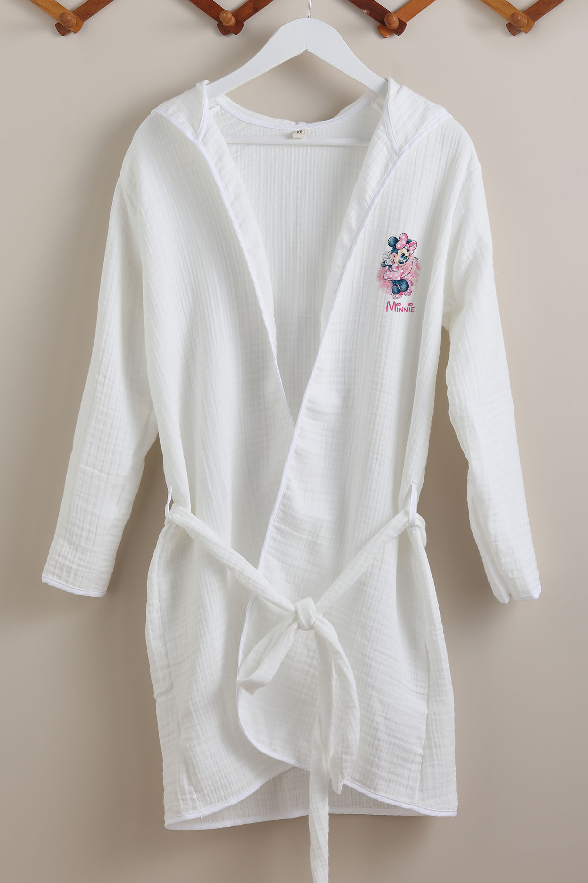 Tuğba Kuğu 4 Kat Müslin Bornoz - Cartoon Serisi - Şirin Pembe Elbiseli Mini Fare fotoğrafı 2 (önizleme)