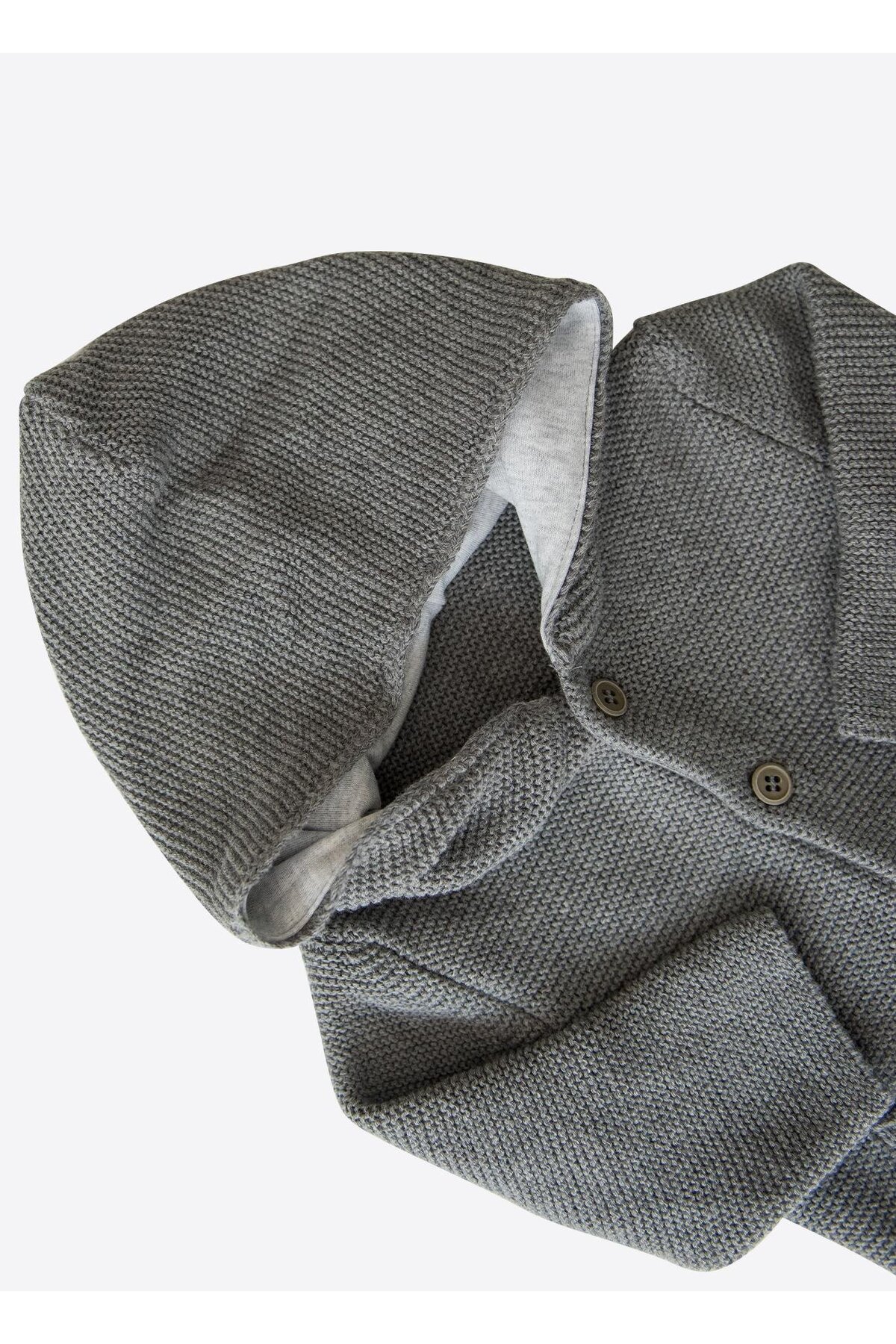 kitikate Organik Triko Tanton Hırka Koyu Gri Melanj fotoğrafı 2 (önizleme)