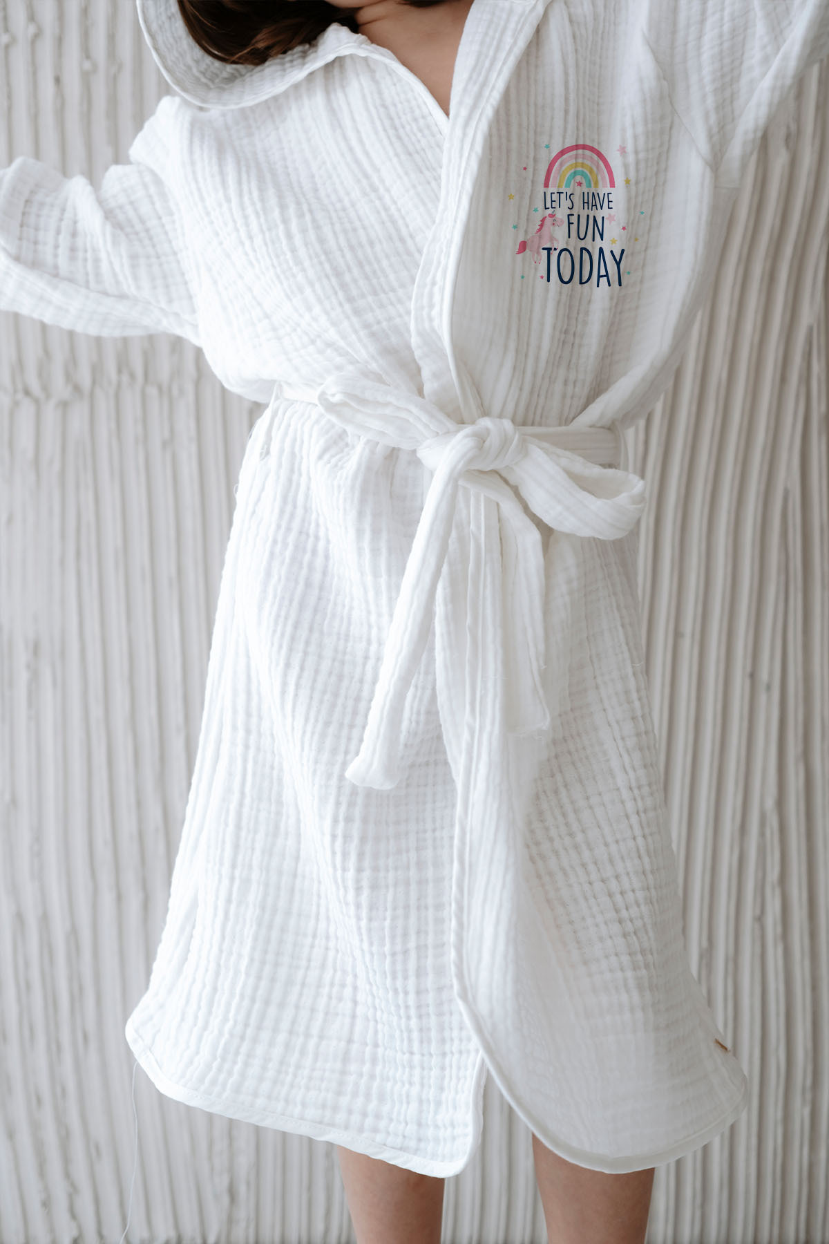 Tuğba Kuğu 4 Kat Müslin Bornoz - Pure Baby Serisi - Unicorn Fun fotoğrafı 3 (önizleme)