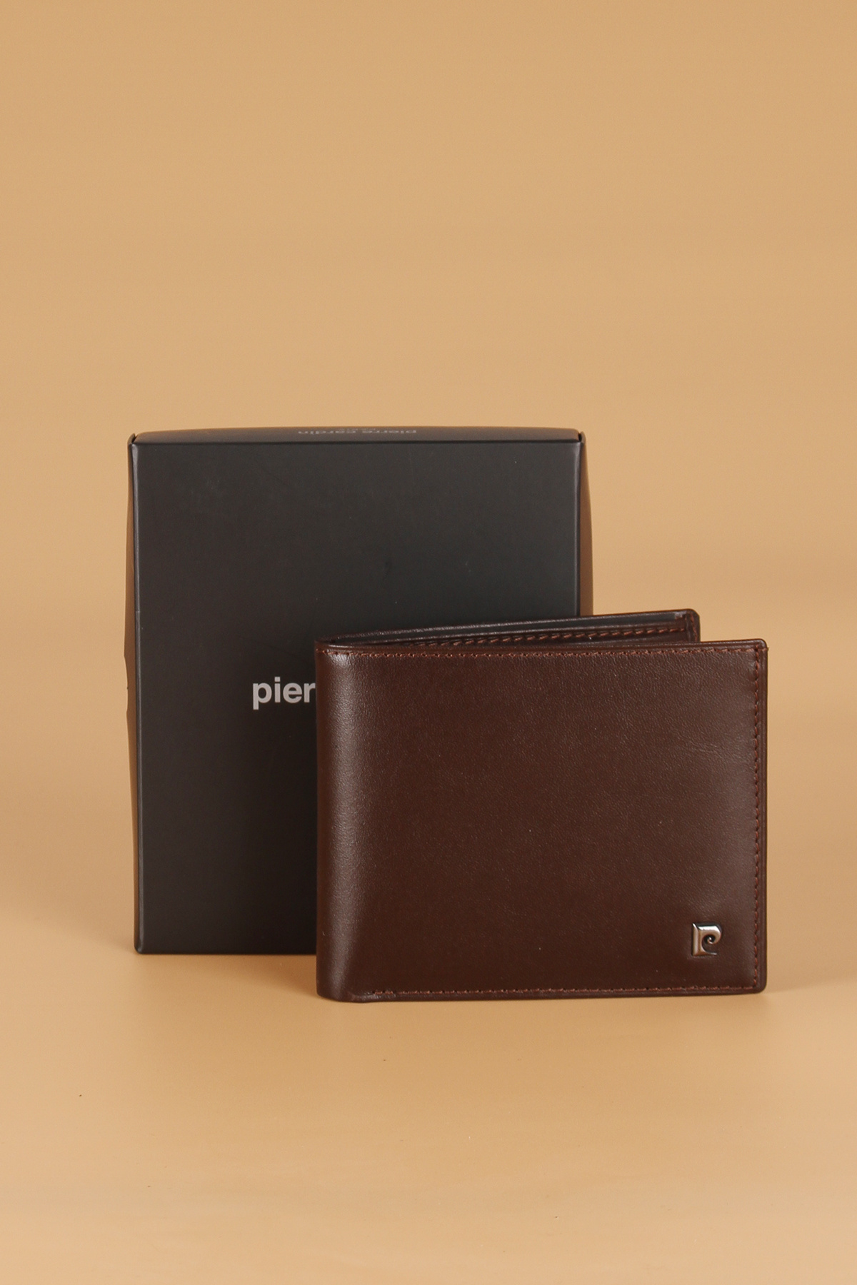 پیرکاردین کیف پول مردانه چرم اصل ۲۳۶۱، جا کارتی، آنالین قهوه‌ای