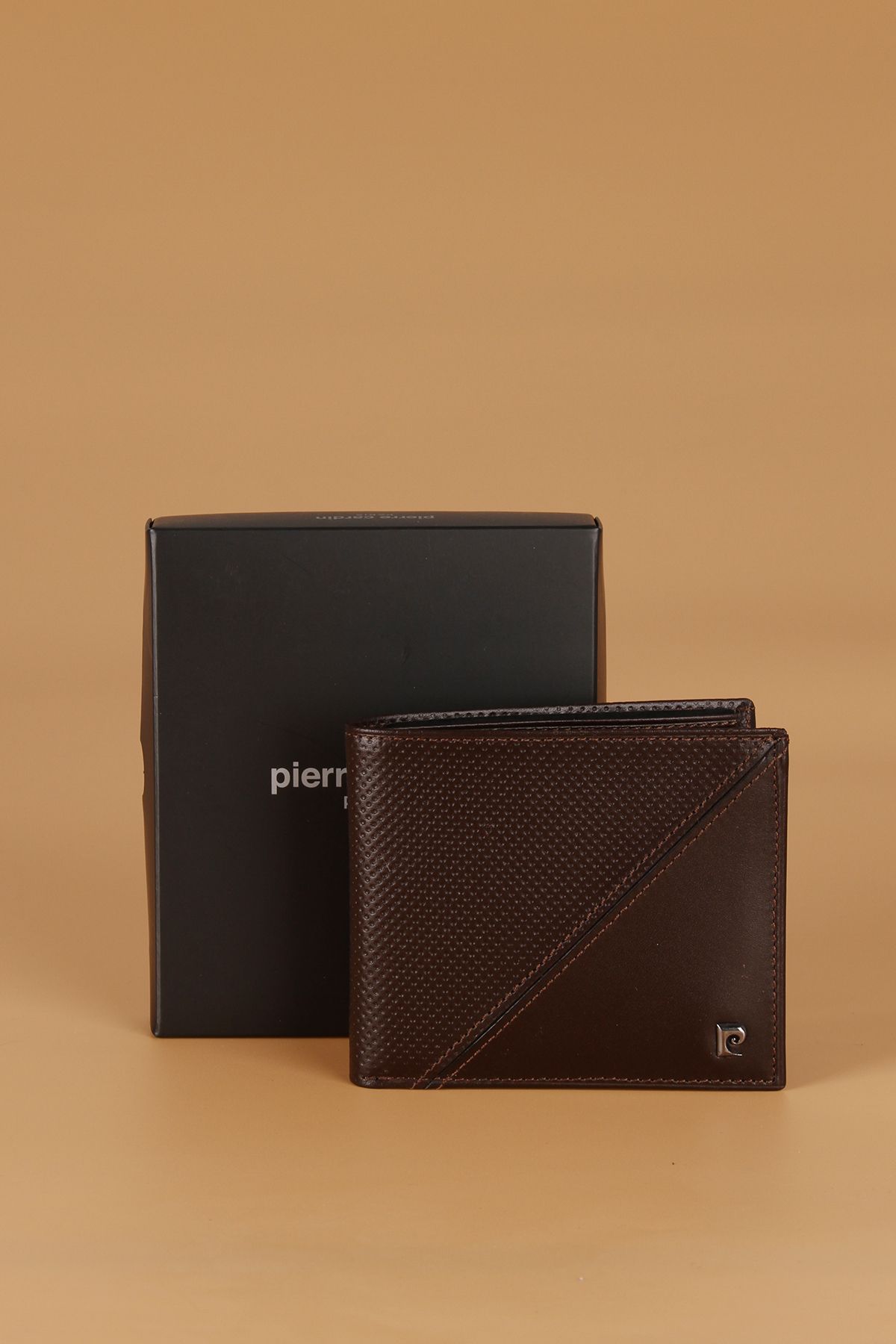 جا کارتی مردانه چرم اصل 2044 Analine Brown Pierre Cardin