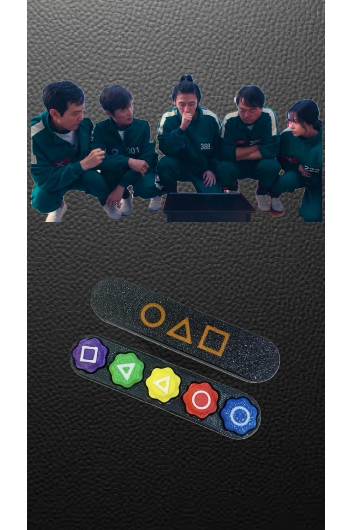 Squid Game-2Pcs Game-5Taash Gonggi - Ddakji Card Game. With Key Ring and 5 Invitation Cards as Gift 4