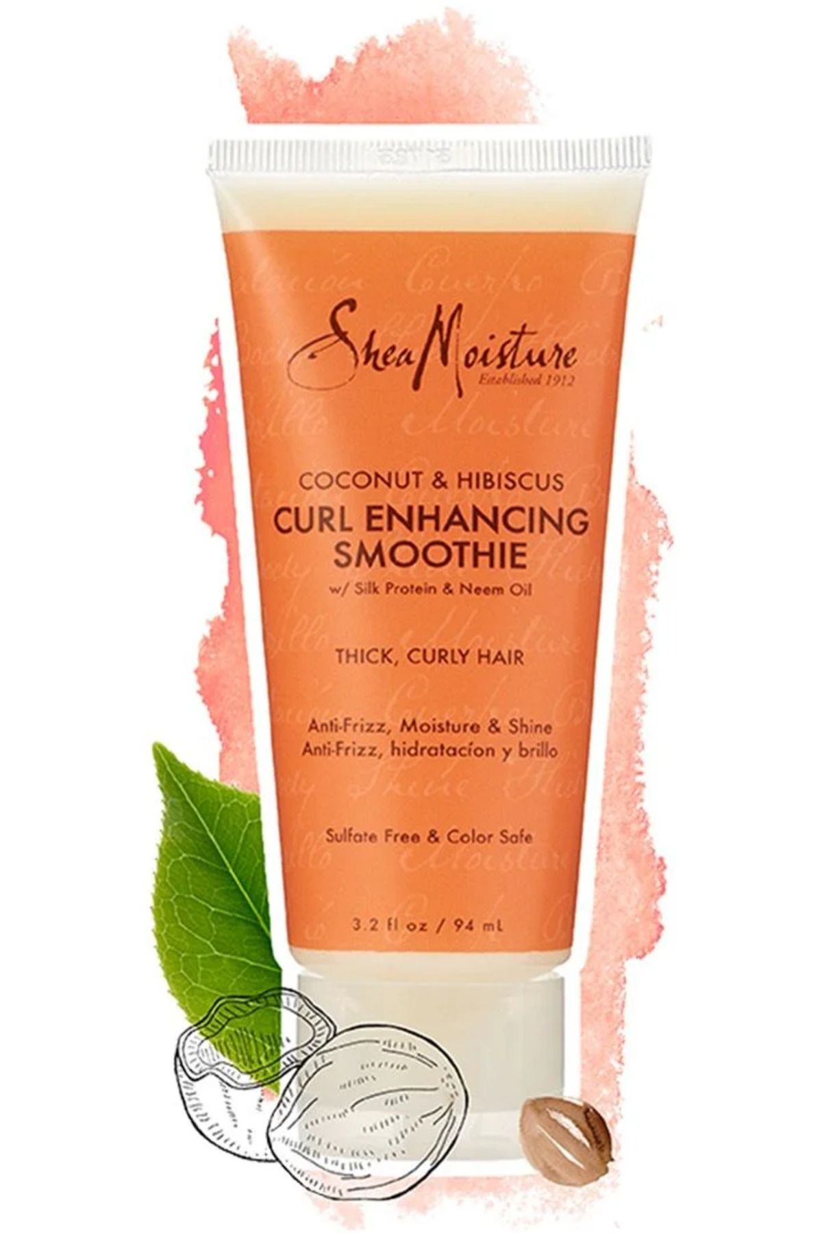 Shea Moisture-SHEA-COCONUT & HIBISCUS CURL ENHANCING SMOOTHIE 3.2OZ 1