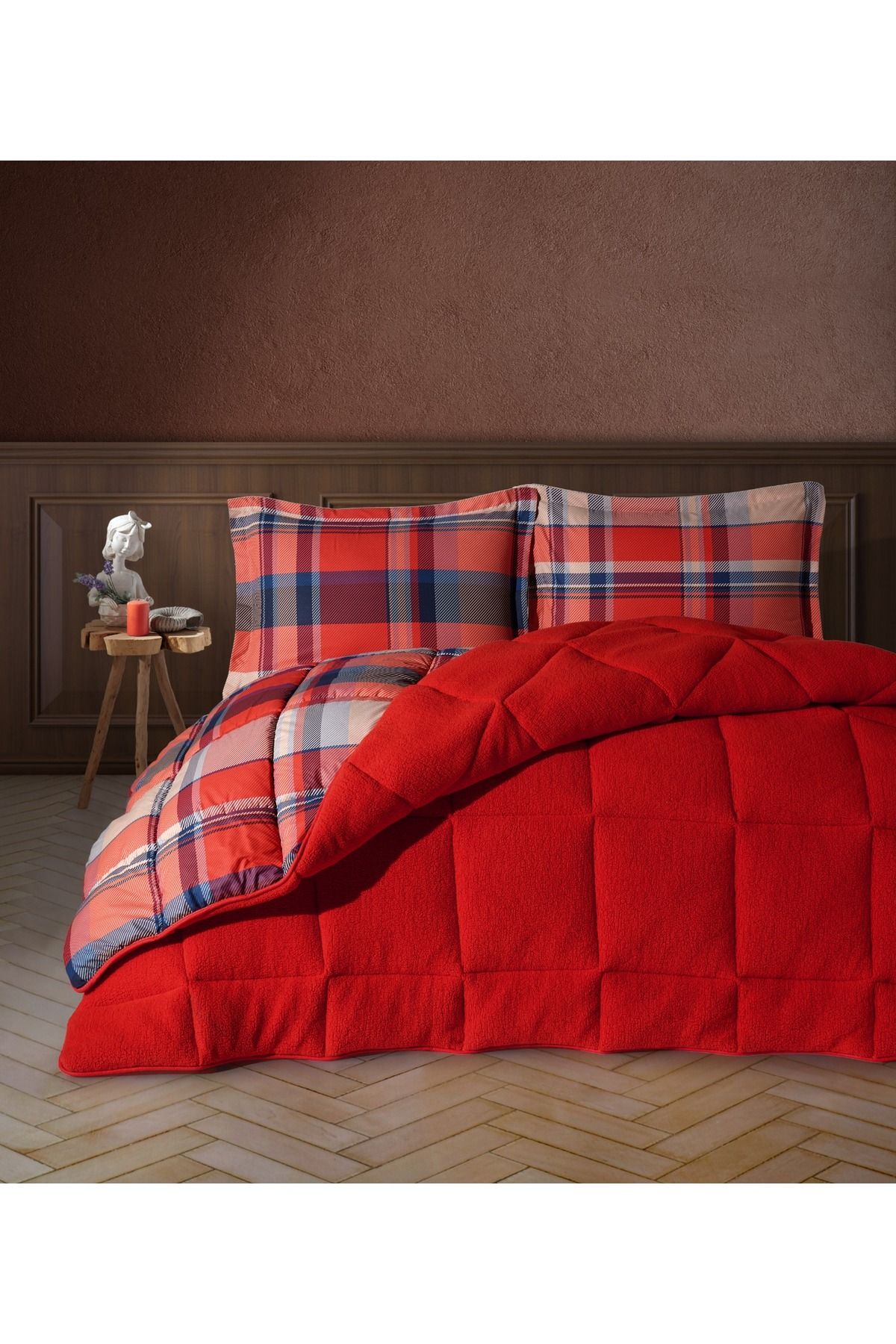 Clasy-Wellsoft Quilt Set Single Life Is V3 Red 2
