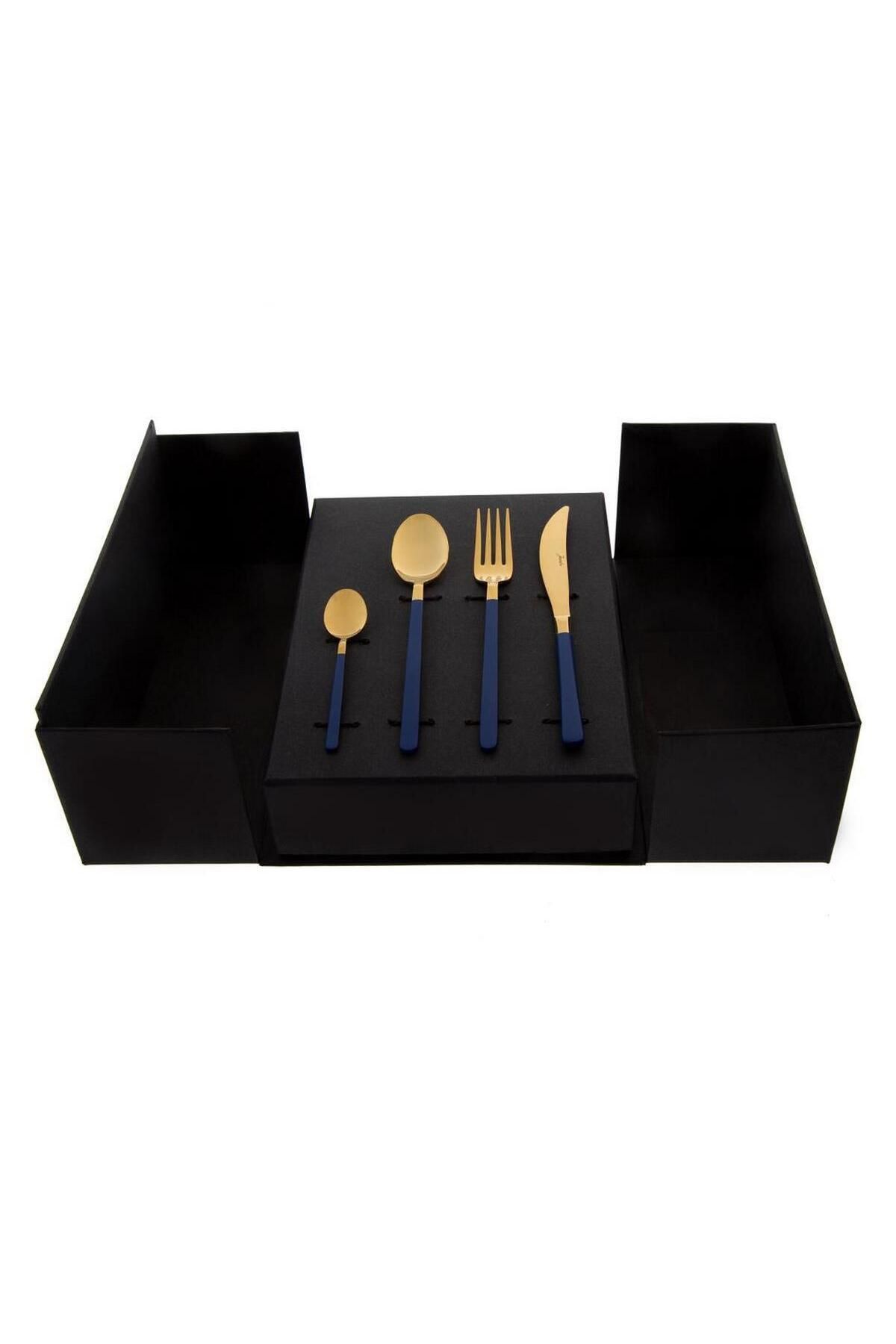 Jumbo-24 Piece Titanium Gold and Paint Blue Sweet Set 7