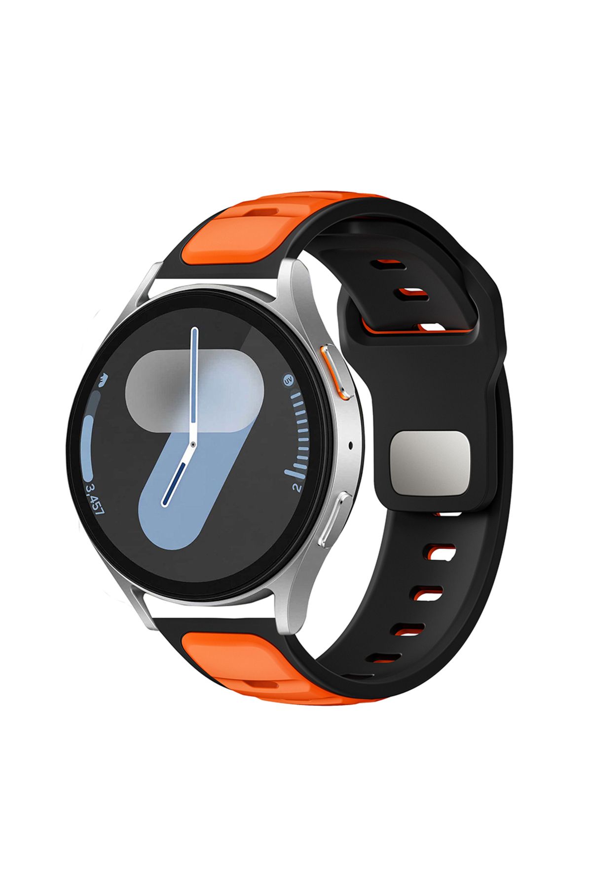 cepteaksesuar Amazfit Pace CPT KRD-135 22mm Silikon Kordon Strap Kayış - Siyah-Turuncu