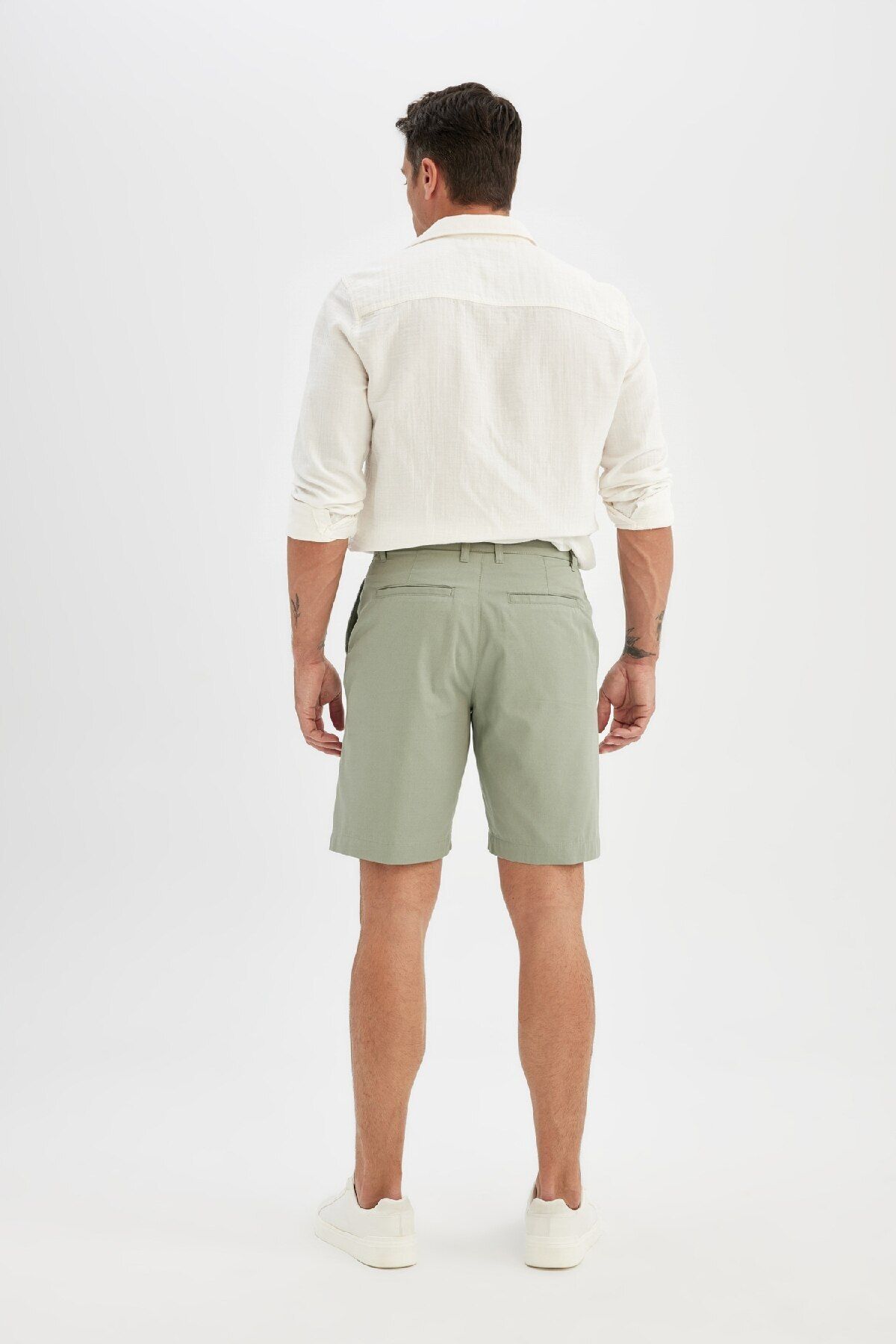 DeFacto-Σορτς Gabardine Bermuda Regular Fit - C7684ax24sm 6