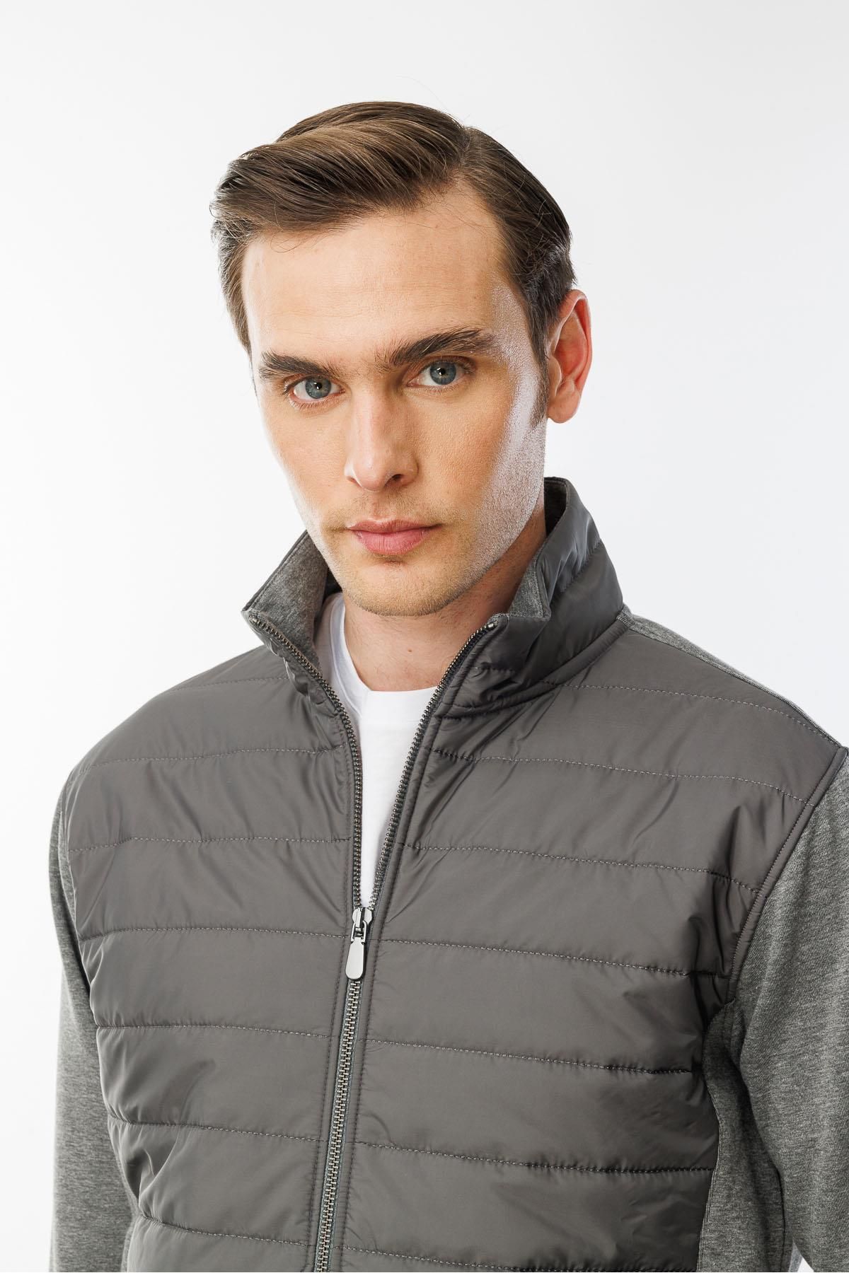 Desen Triko-Men's Quilted Sweatpants - Antra/Melange 3