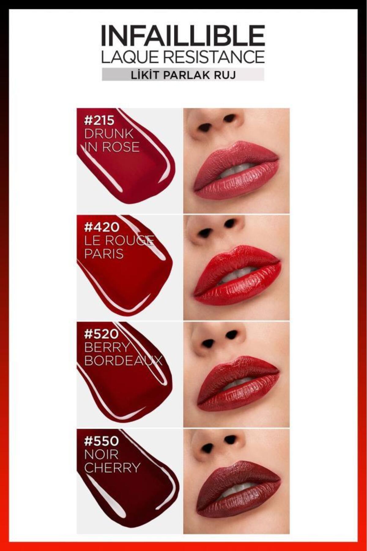 رژ لب مایع براق Infaillible Laque Resistance - 520 Berry Bordeaux — رنگ LPINFLAQUELIKITRUJ — تصویر 8 از 8