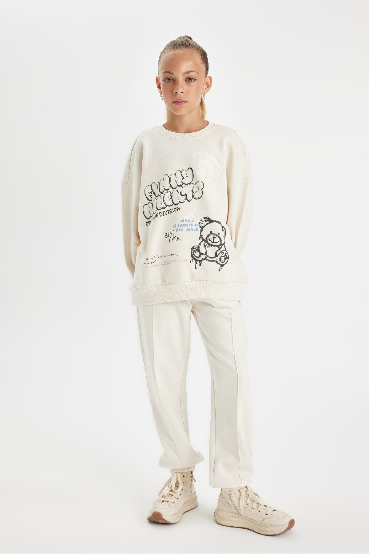 DeFacto-Girl - Basic Jogger Sweatpants with Elastic Waist and Pockets D0731A824Au 4