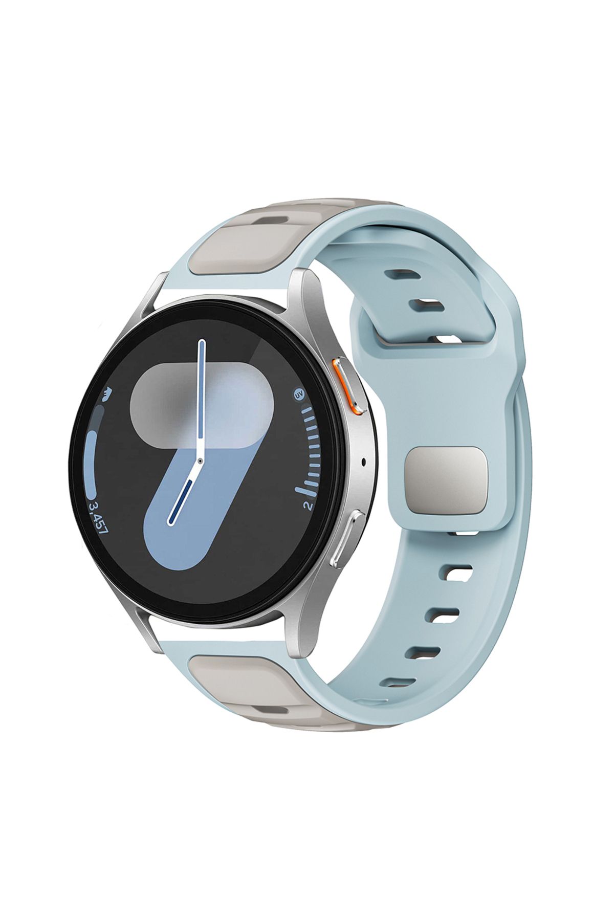 cepteaksesuar Amazfit Pace CPT KRD-135 22mm Silikon Kordon Strap Kayış - Açık Mavi-Gri