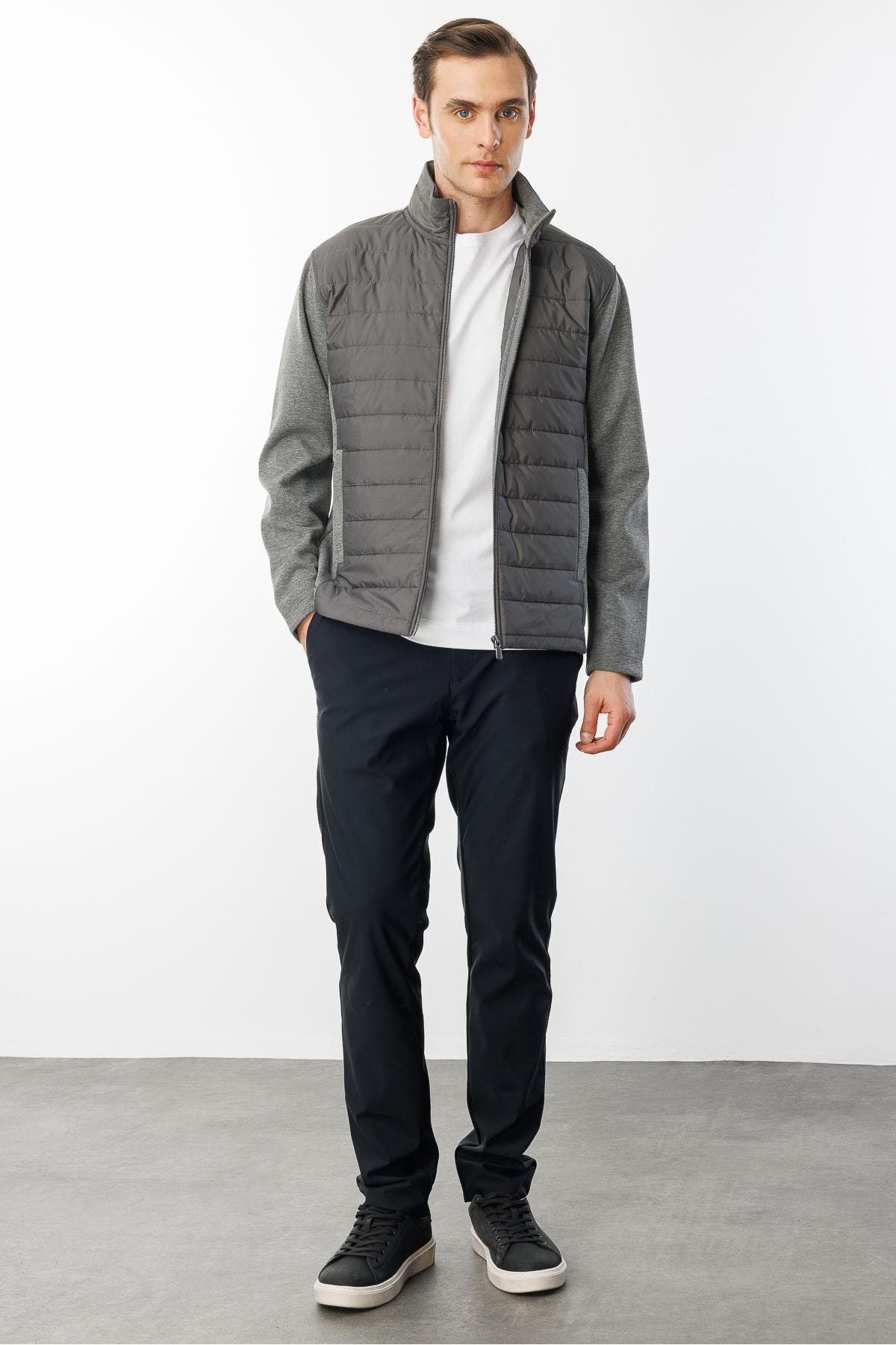 Desen Triko-Men's Quilted Sweatpants - Antra/Melange 5