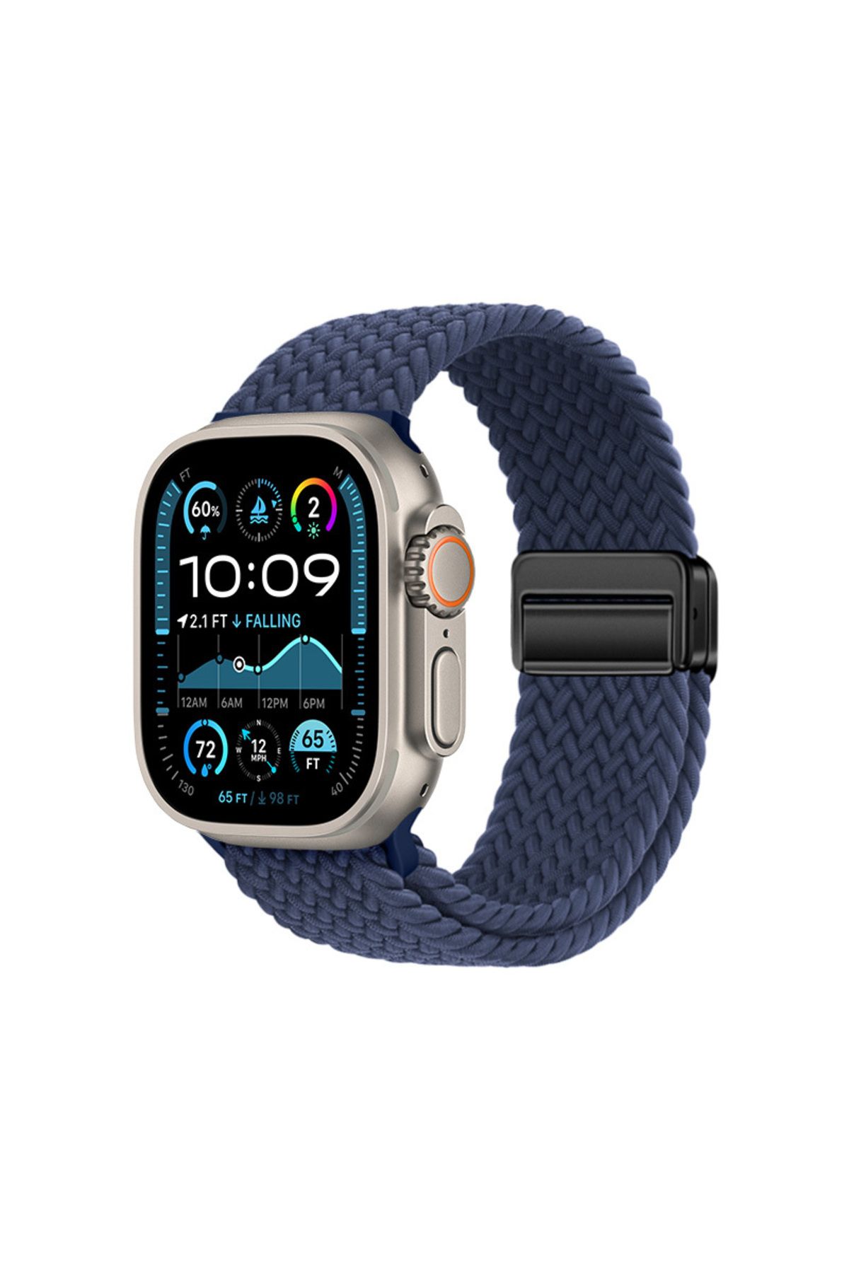 System Com Watch Ultra 49mm SYS KRD-134 Örgü Tasarımlı Hasır Kordon Strap Kayış - Lacivert