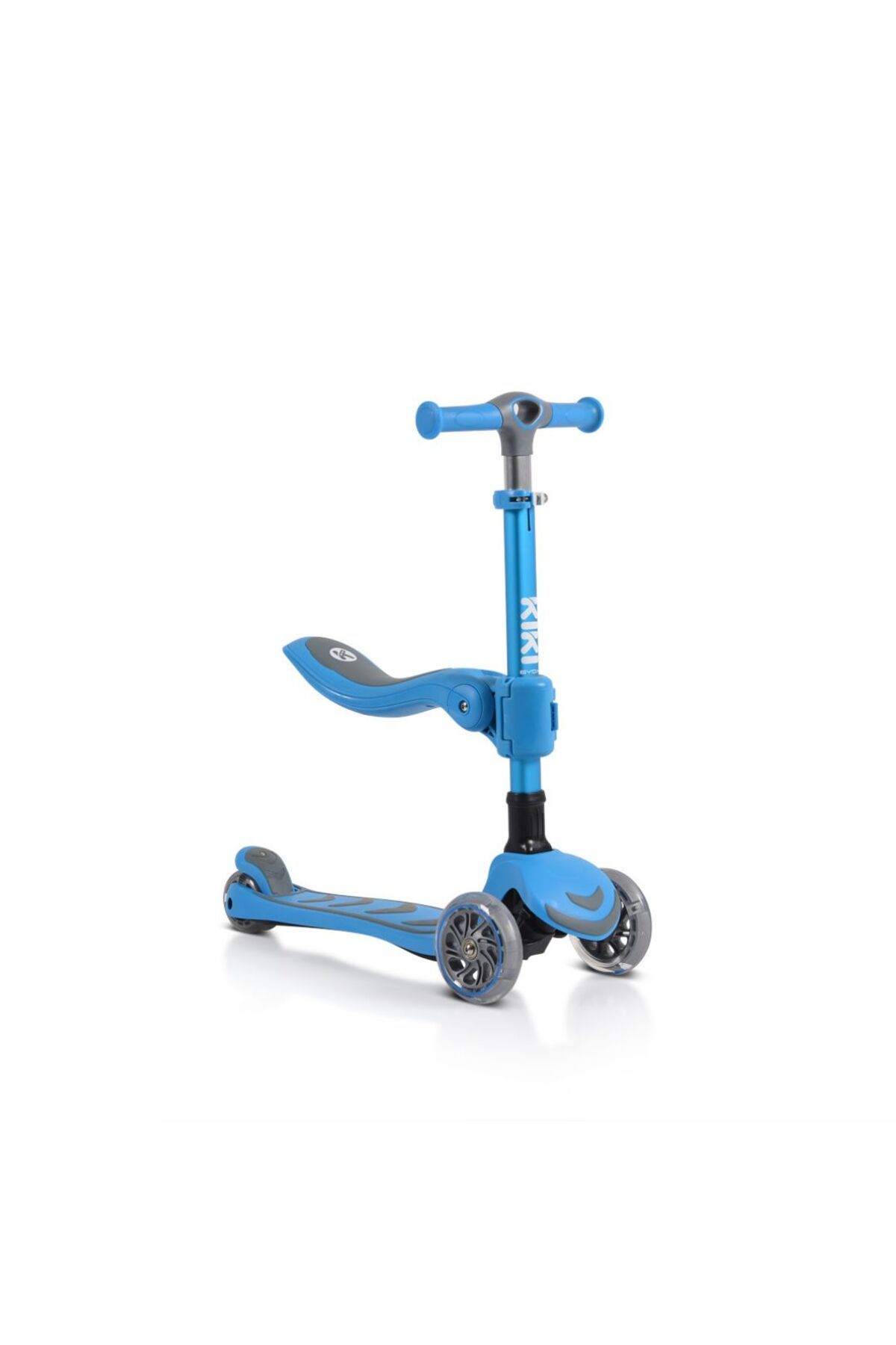 OEM Trotineta Pliabila Copii, 18 Luni - 6 Ani, Cu Scaunel Byox Kiki 2 In1 Albastru, Ghidon Reglabil Unisex - One Size