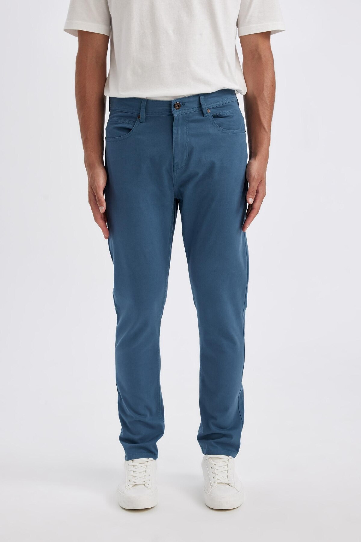 DeFacto-Chino Canvas-Hose, schmale Passform, schmale Passform, Baumwolle, dehnbar, schmales Bein, C9441ax24au 8