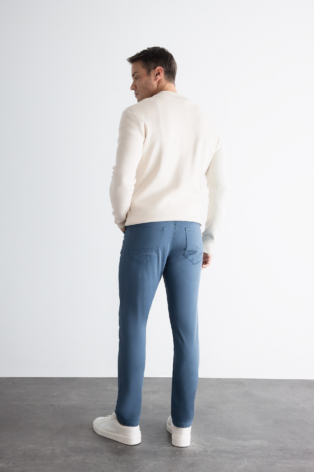 DeFacto-Chino Canvas-Hose, schmale Passform, schmale Passform, Baumwolle, dehnbar, schmales Bein, C9441ax24au 5