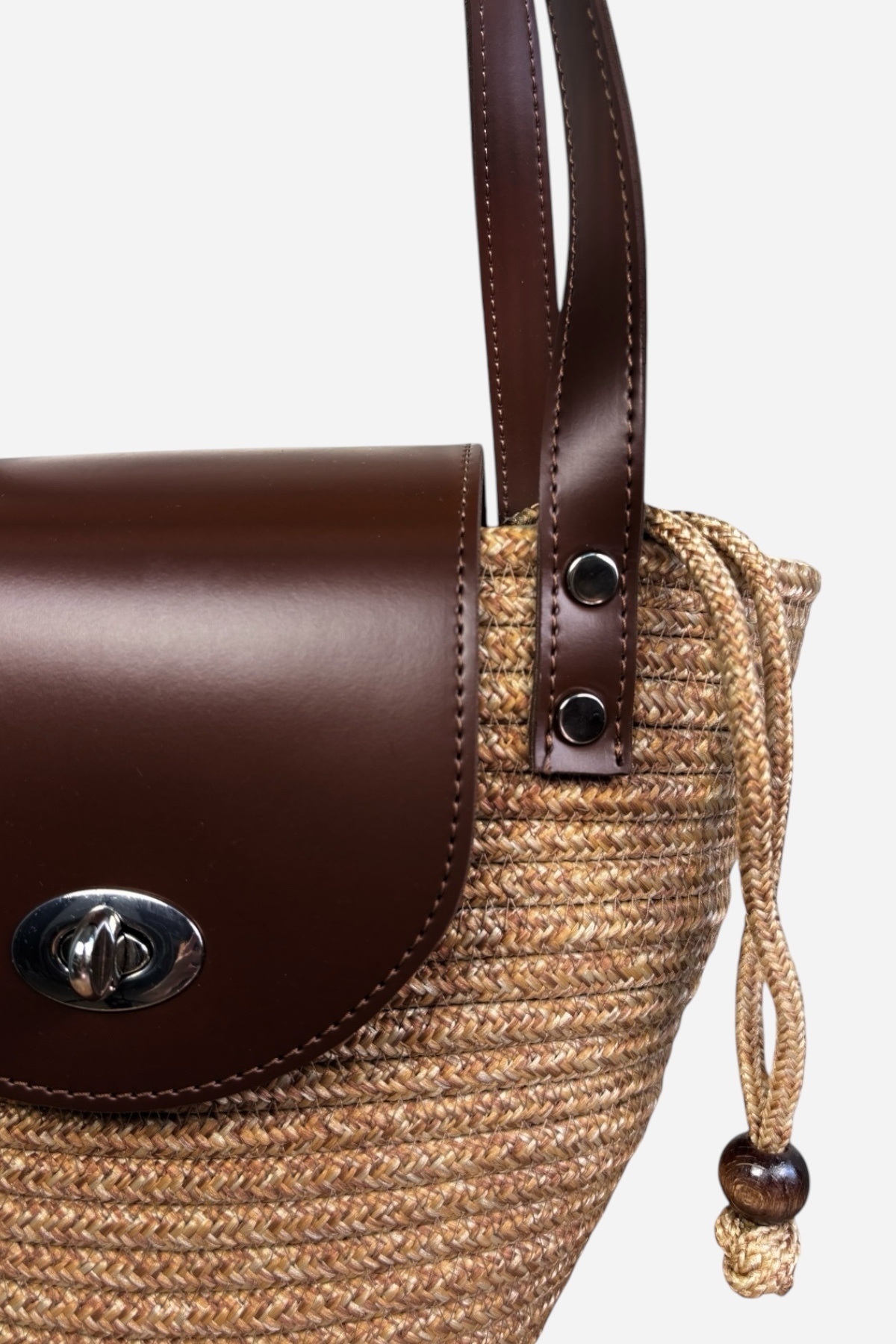 MaVaux-Lily Jute Straw Look Shoulder Bag with Inner Lining 4