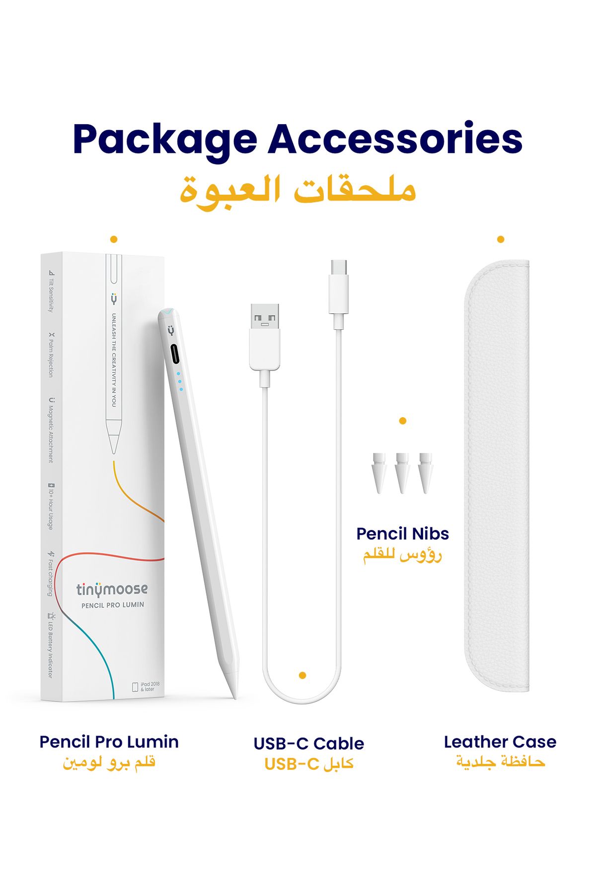 Tinymoose-Pencil Pro Lumin – 3 LED Battery Indicator, USB-C Charging, Palm Rejection - iPad 2018 and above 2