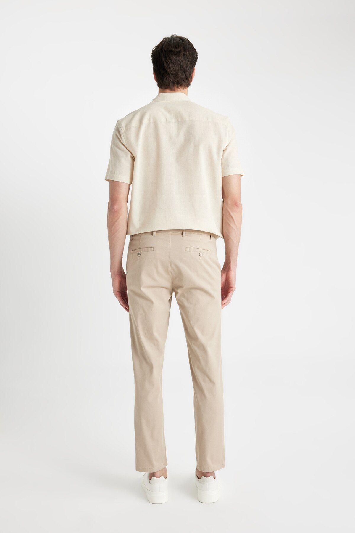 DeFacto-Regular Fit Regular Cut Summer Twill Chino Canvas Trousers with Pockets Straight Leg D1779Ax24Sp 6