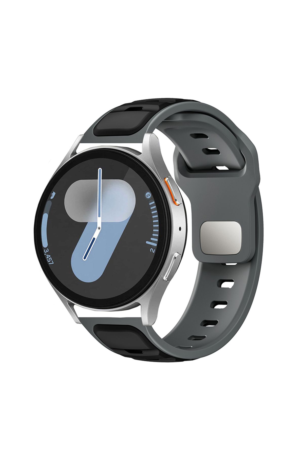 cepteaksesuar Amazfit Pace CPT KRD-135 22mm Silikon Kordon Strap Kayış - Gri-Siyah