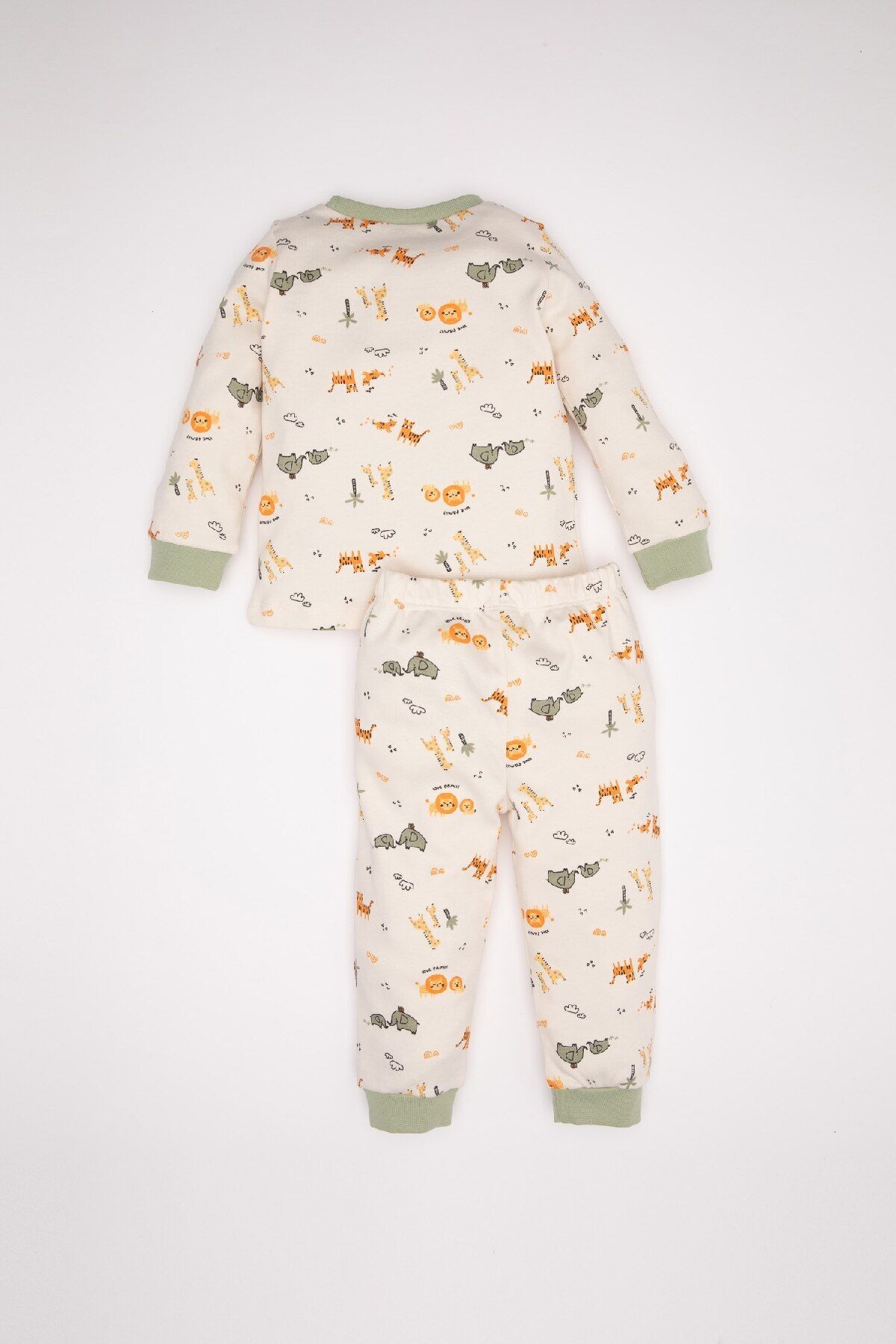 DeFacto-Baby Boy Pajama Set Safari Print Long Sleeve Top Long Bottom D3556A524Wn 5