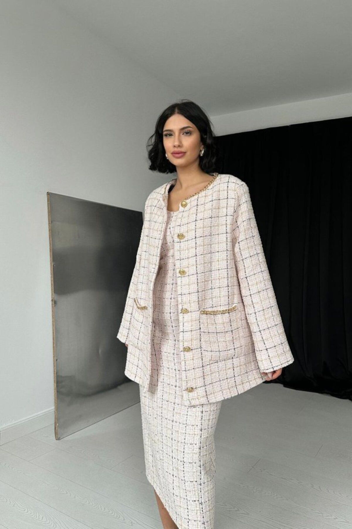 velmorafashion Pudra Zincirli Kaban