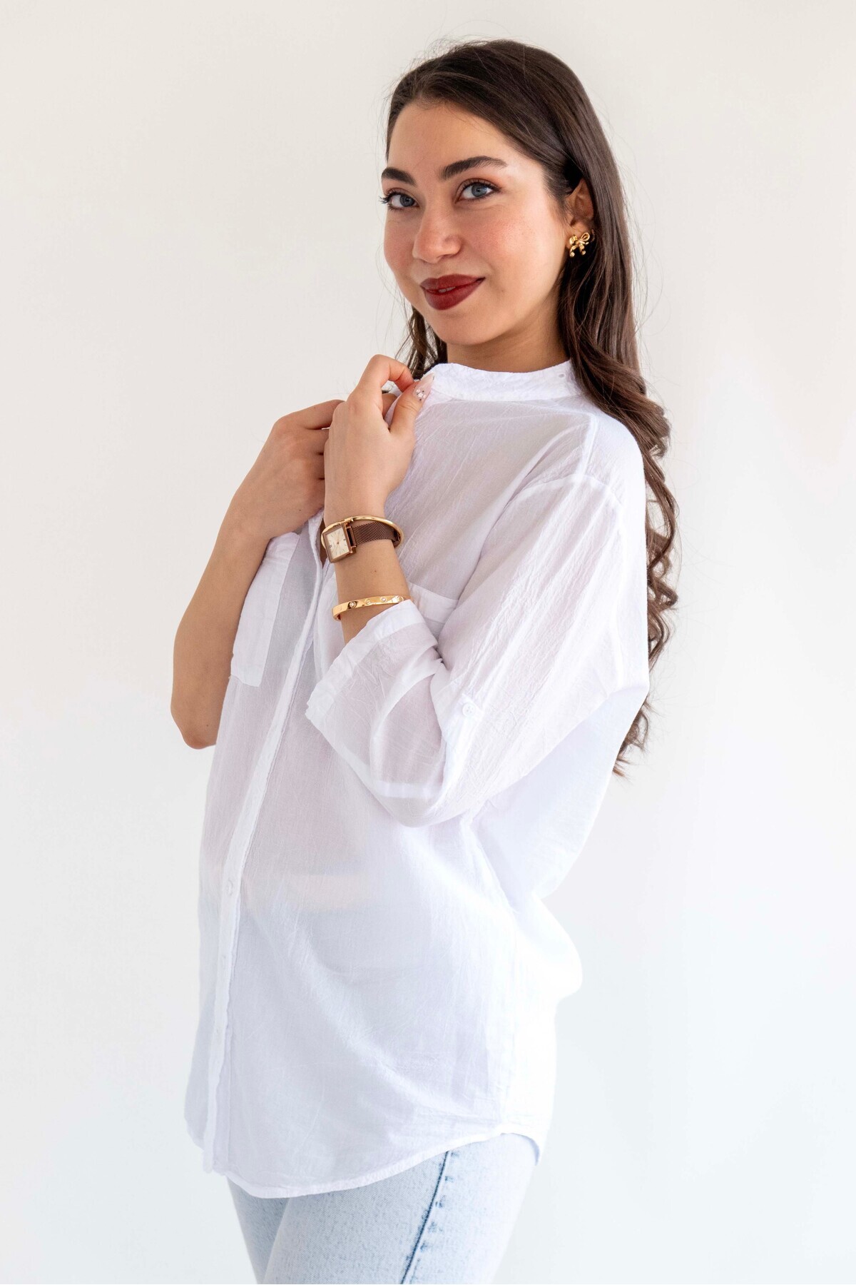 citycenterfashion-Women's Large Size Blouse Shirt 100% Cotton Organic Cty-Akc-755 6