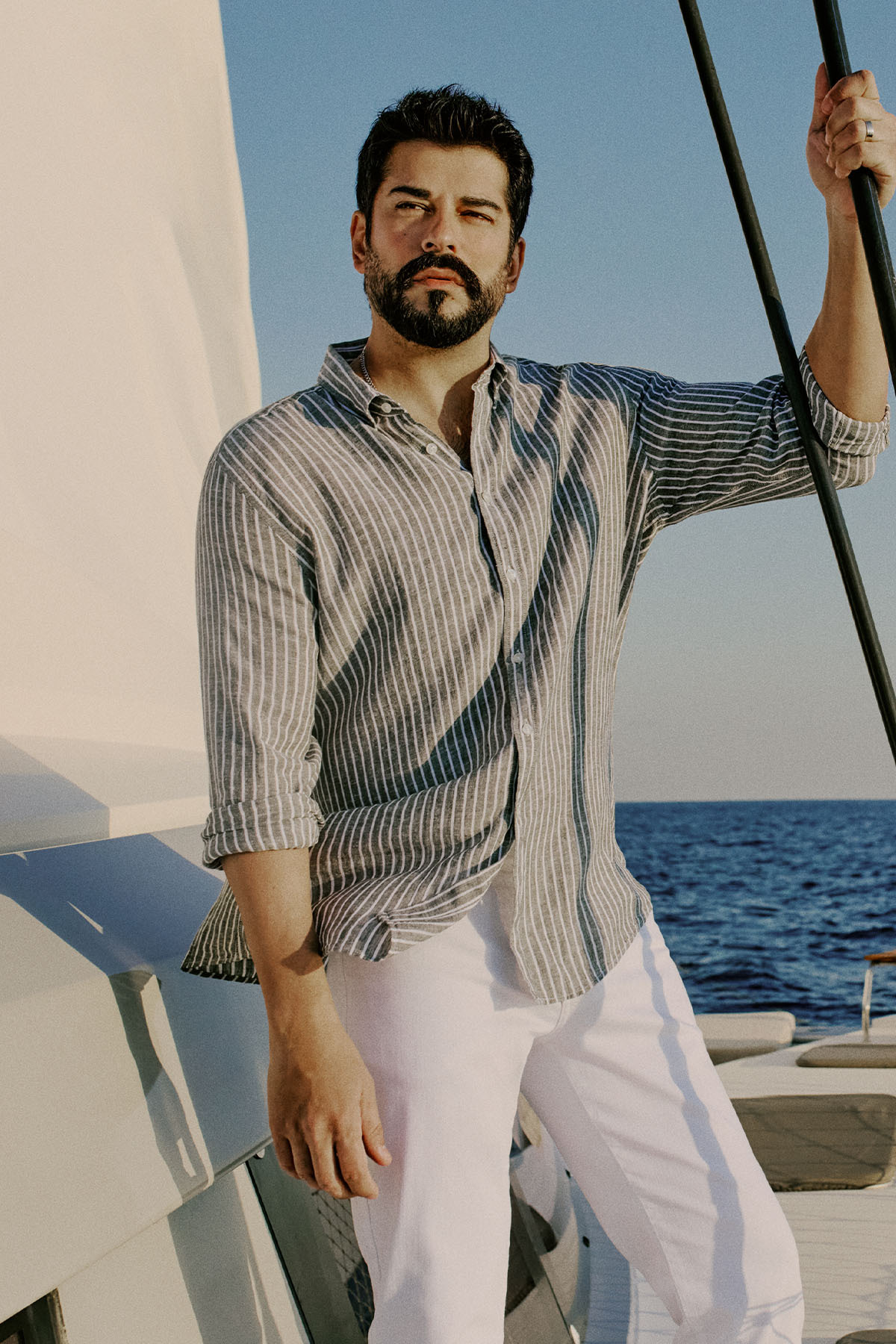 آلتین ییدلیز کلاسیکس پیراهن راه راه، باریک، یقه دکمه دار، فیت اسلیم فیت