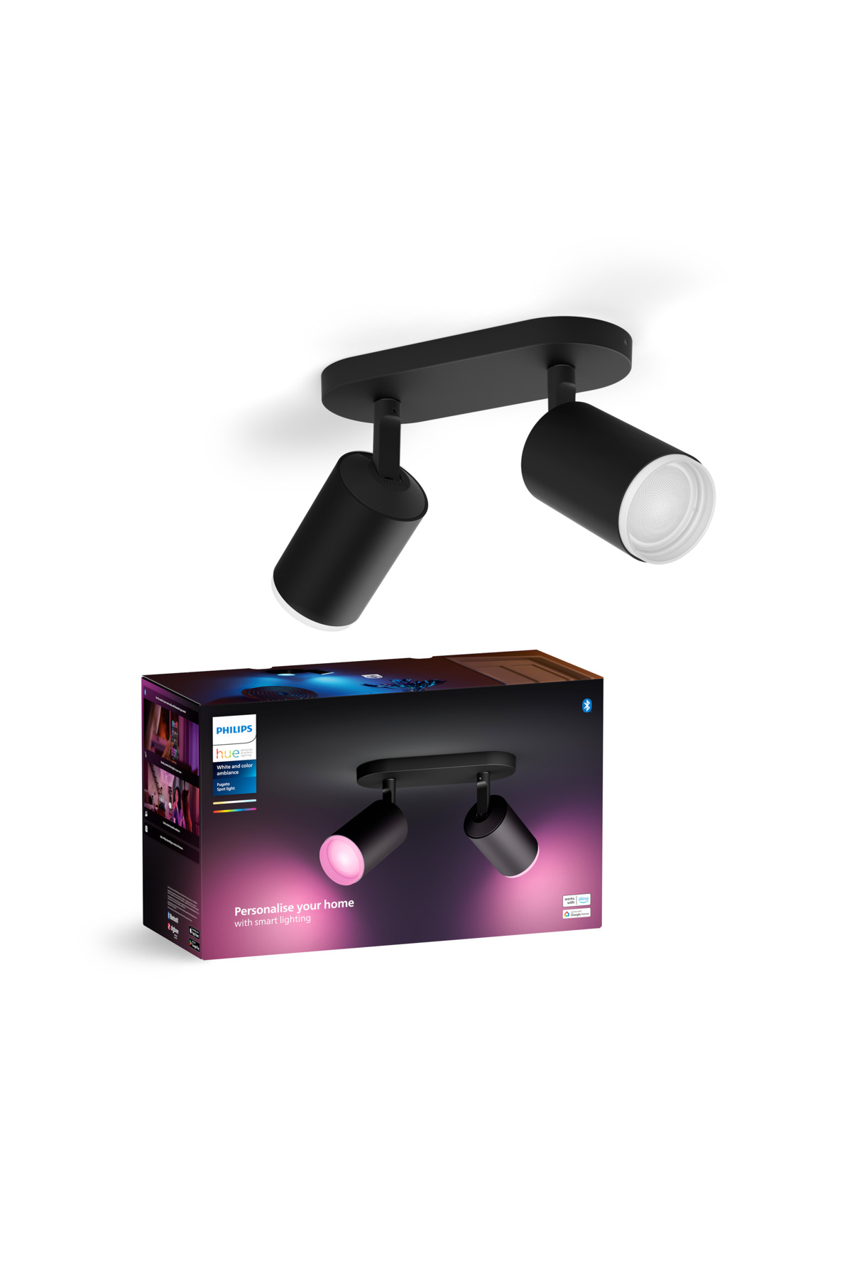 Hue WCA Fugato Akıllı Led Spot Lamba 2x4.2W (Siyah)