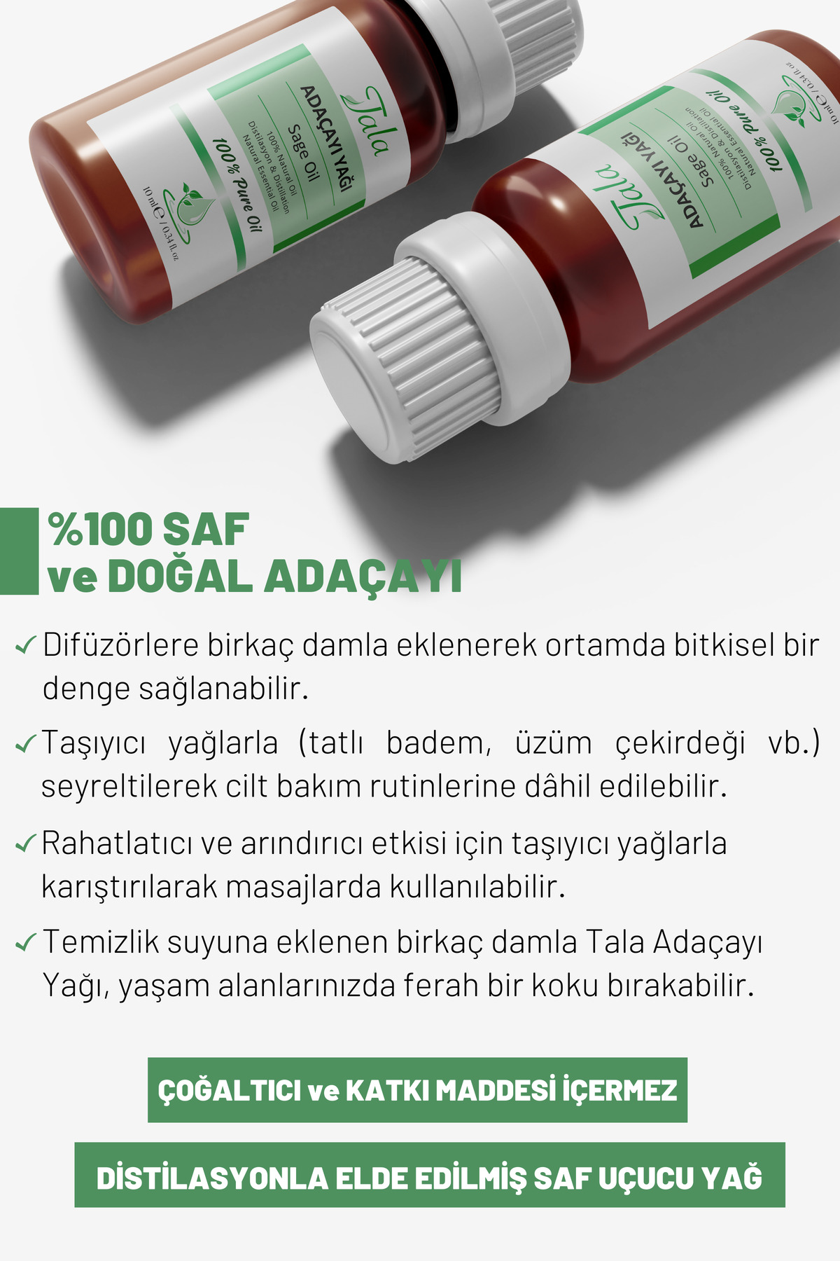 Adaçayı (Acı Elma) Uçucu Yağı %100 Saf ve Doğal 10 Ml — acı elma ada çayı — تصویر 5 از 5