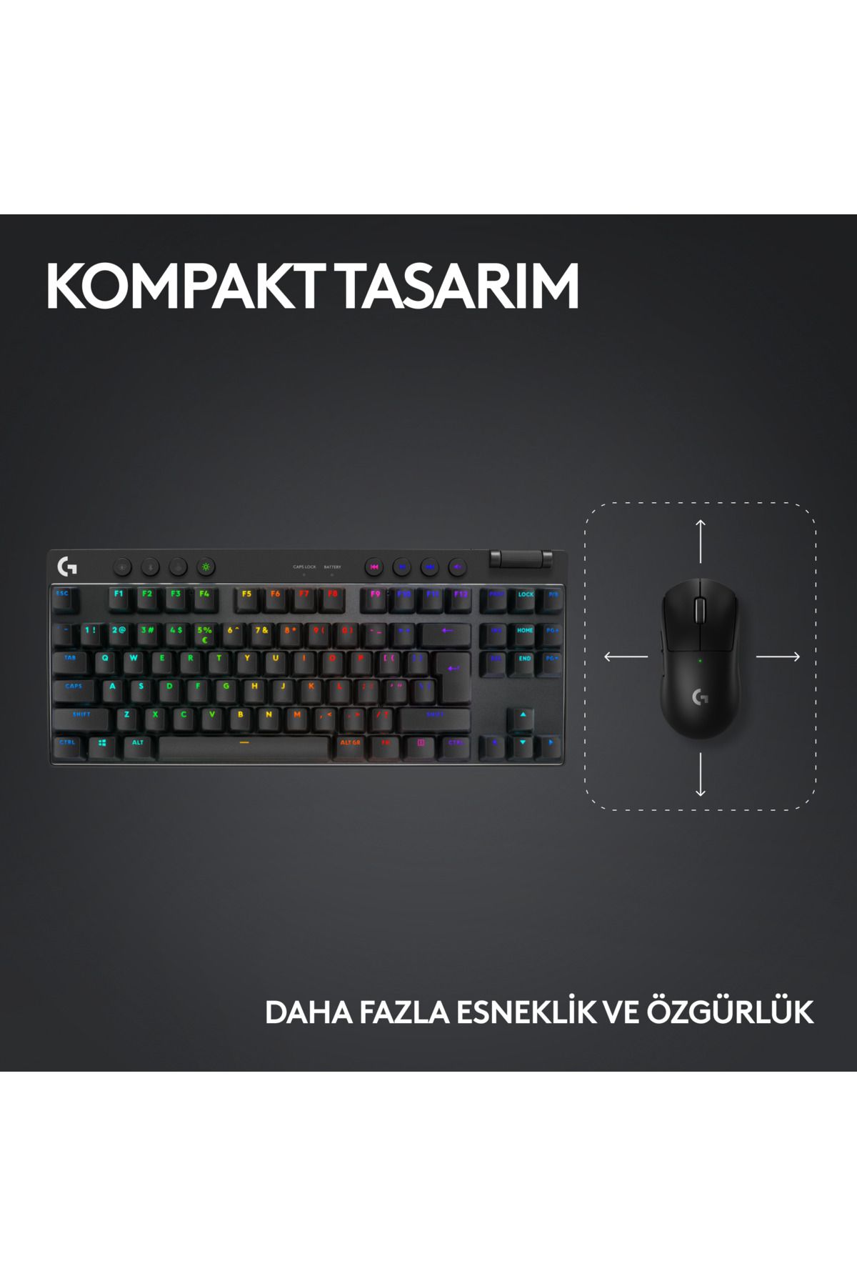 logitech-G Pro X Tkl Lightspeed Rgb Wireless Mechanical Gaming Keyboard with Tactile Switch and Black Color 8