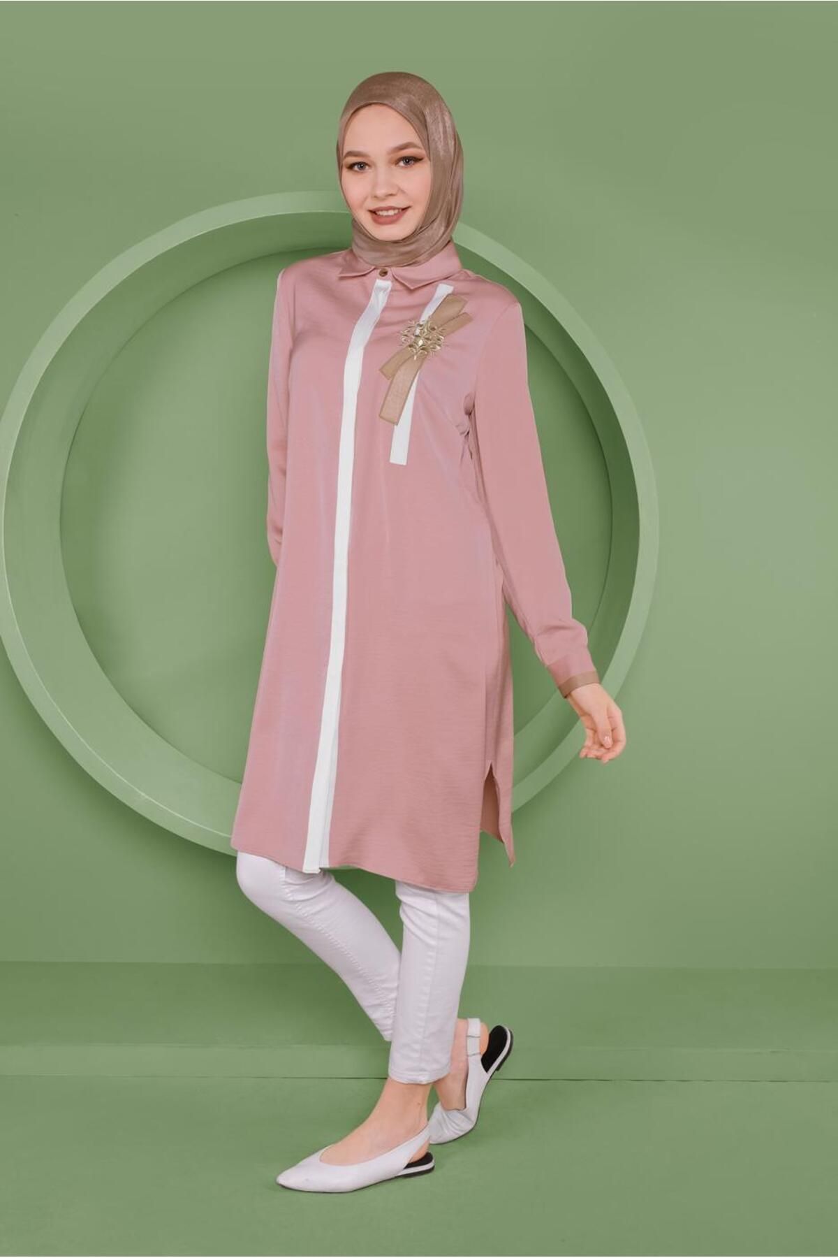 Alvina-Men's Collar Tunic with Hidden Buttons 41419 2