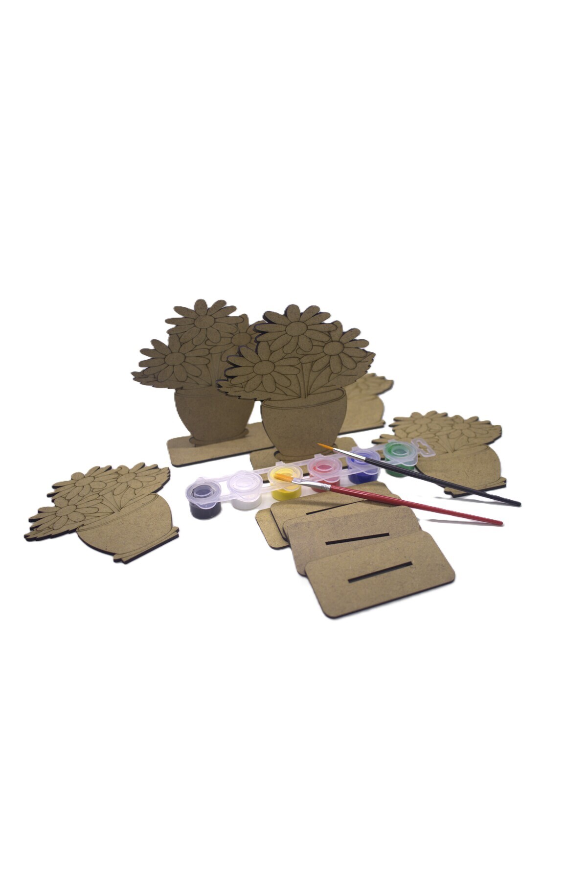 Self Power 10'lu Vazolu Çiçek Ahşap Oyuncak Aktivite Karne Hediyesi Yaz Okulu Etkinlik KREŞ Boyama seti dahil fotoğrafı 3 (önizleme)