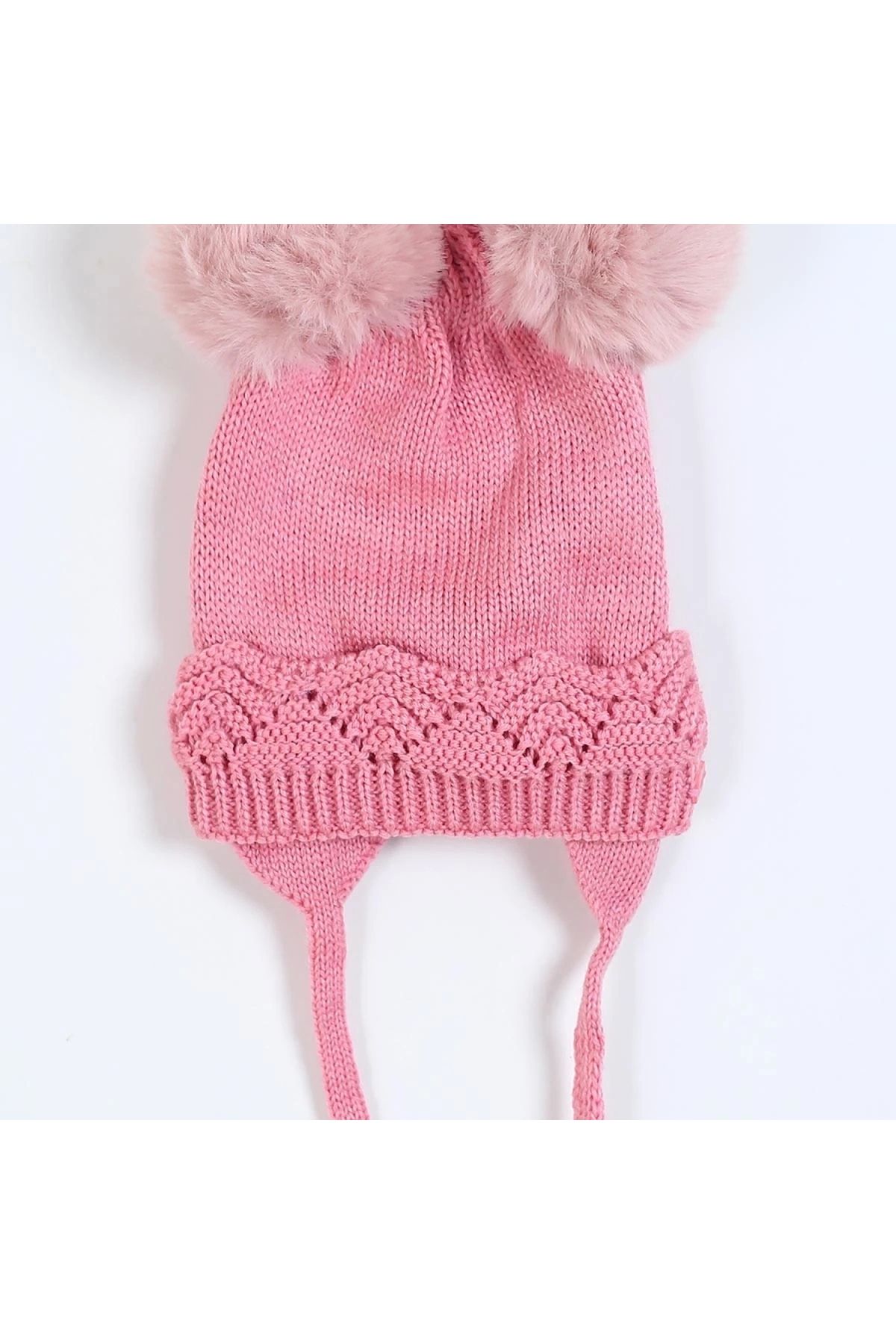 Kitti Bebe Kız Kulaklı Bere (1-4 Yaş) K24120-04 Pembe