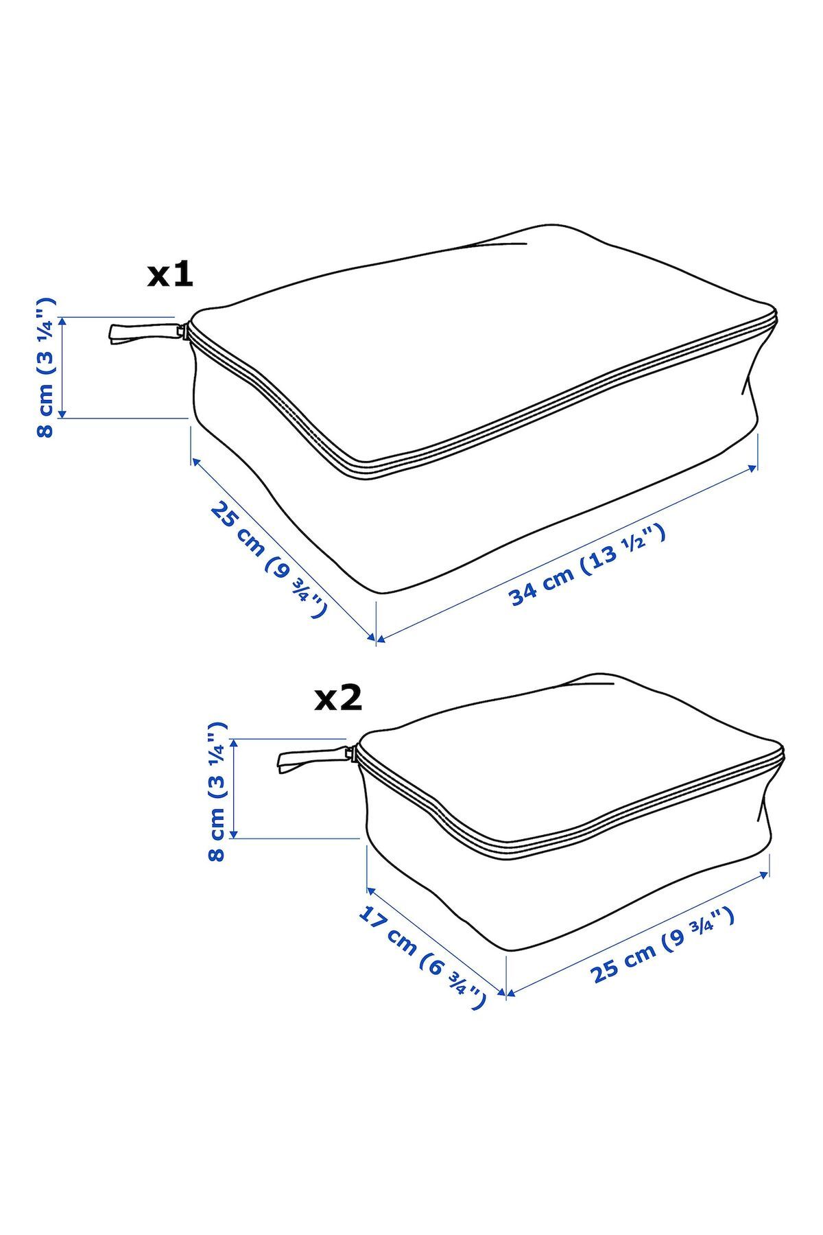 IKEA-RENSARE Clothes bag, set of 3, check pattern/grey black 6