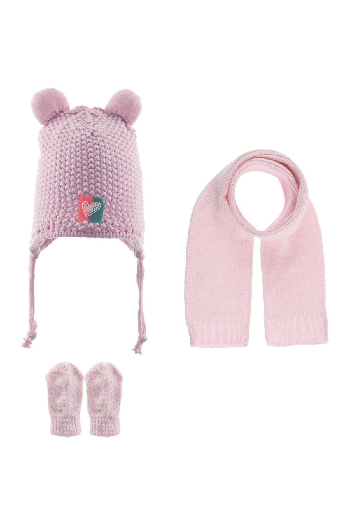 Kitti Atkı Bere Eldiven Takım 0-18 Ay 2315002 Pembe