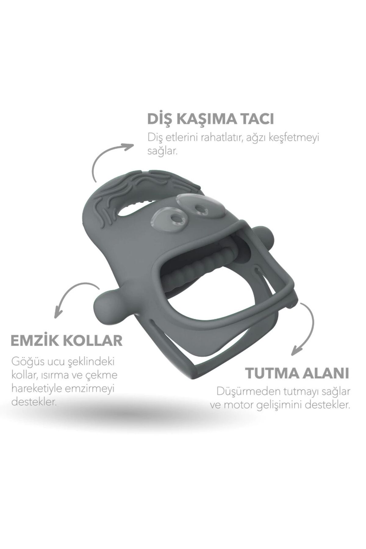 Mochi Diş Kaşıyıcı Gri