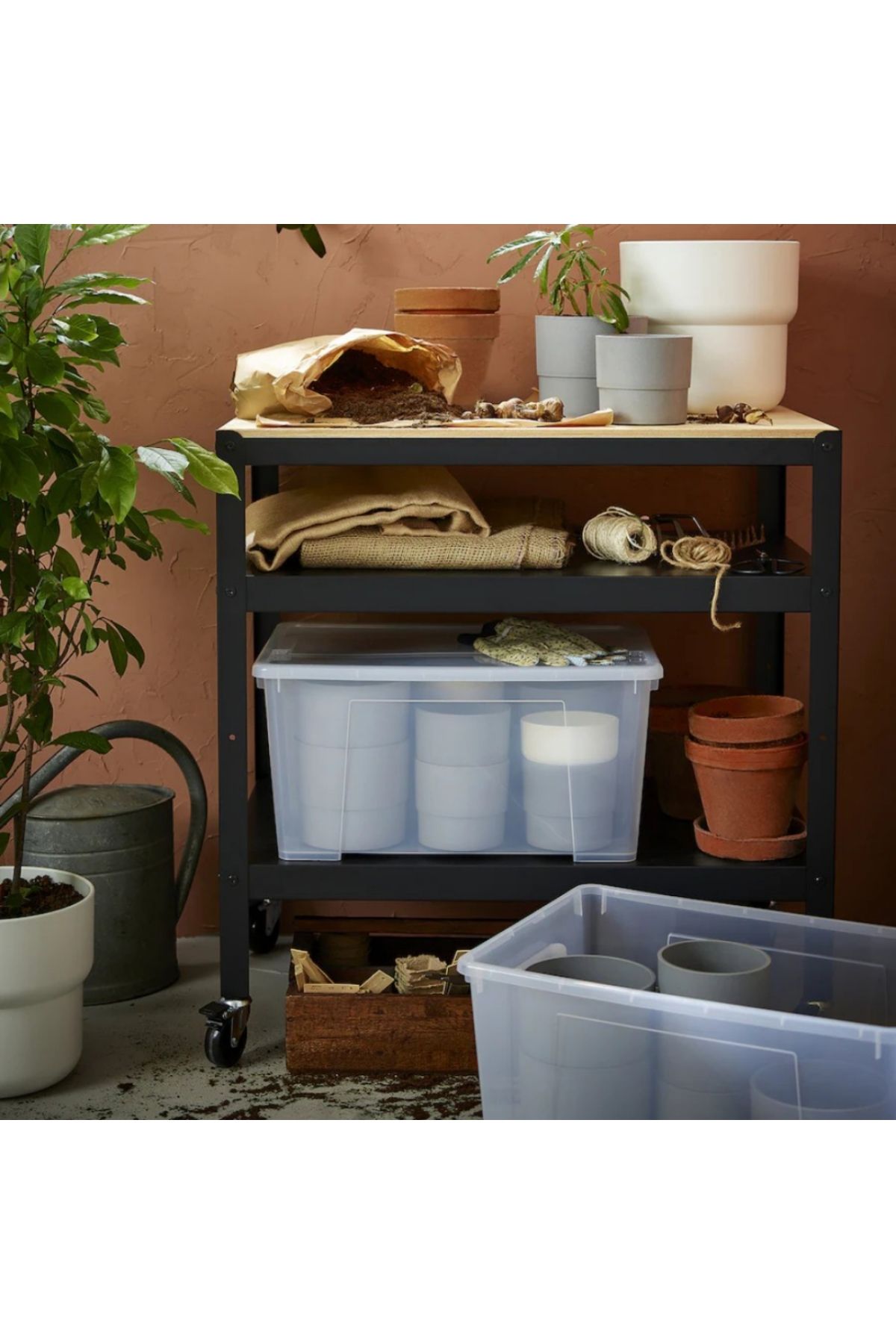 IKEA-صندوق ساملا مع غطاء، شفاف، ٥٧×٣٩×٤٢ سم، ٦٥ لترًا - حل تخزين متين 8
