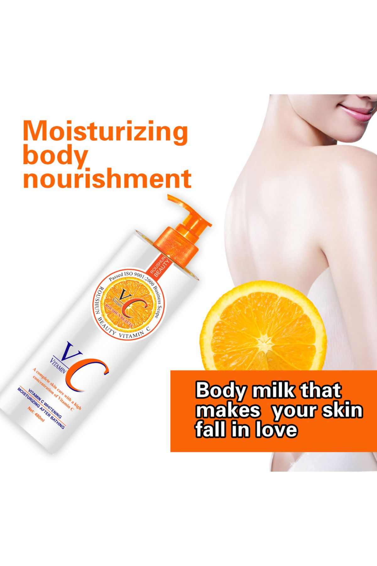RousHun-Vitamin C Body Lotion – Brightening & Hydrating Formula for Radiant Skin (480ml) 4
