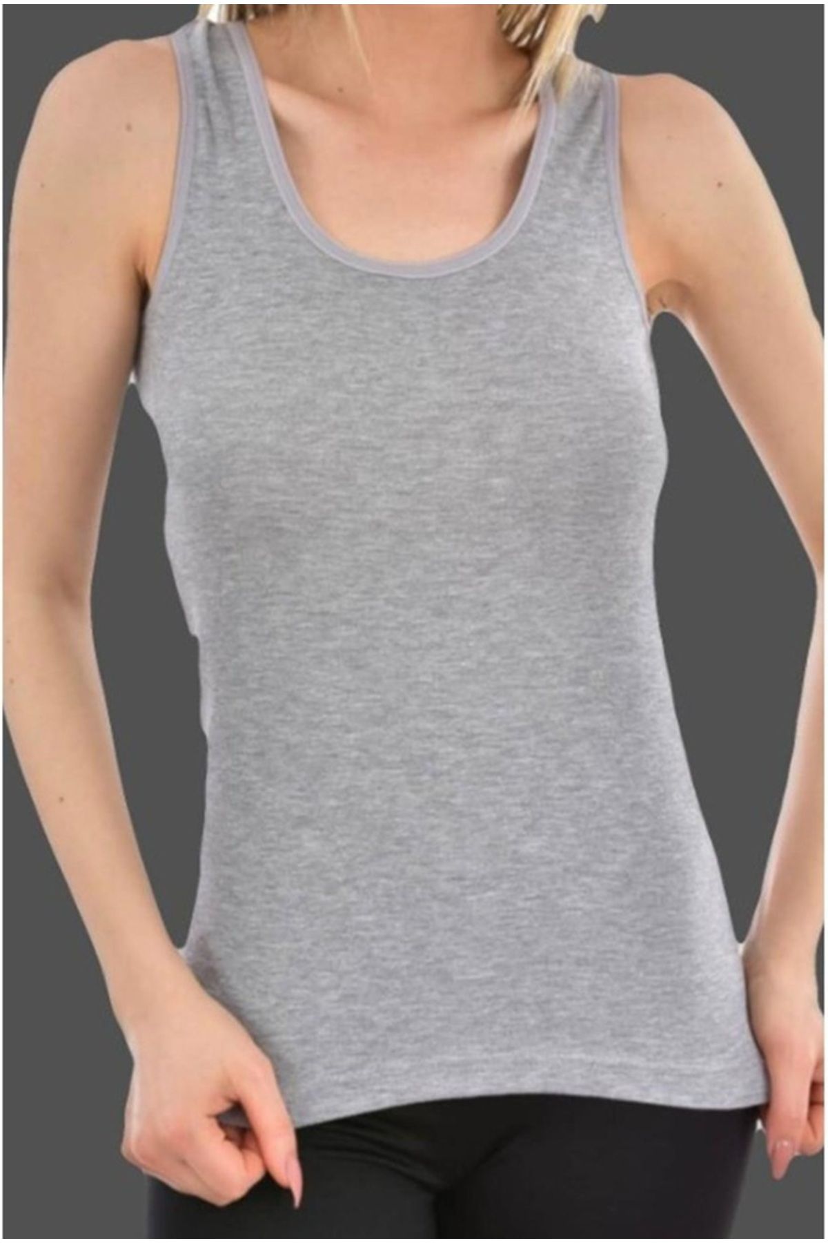 Tutku-Women's Ribbed Wide Strap Undershirt 3 Pcs Same Color 1
