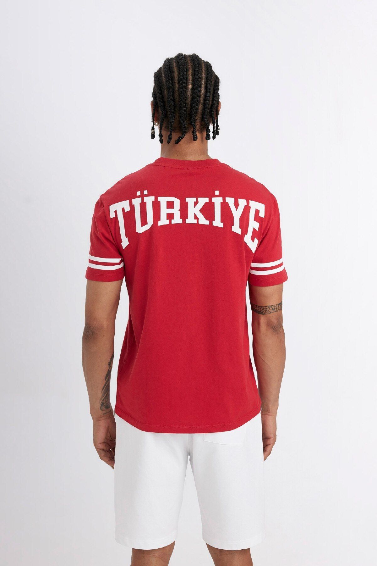 DeFacto-DeFactoFit - T-shirt sportowy z nadrukiem w Turcji, z dominującym kołnierzem, krótkim rękawem D5263AX24SM 6